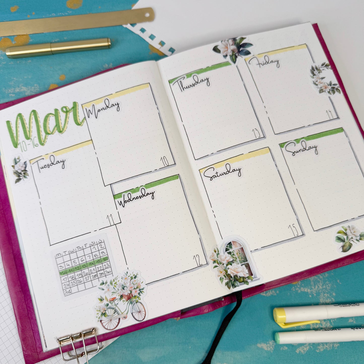 Gardenia Flower Decorative Sticker Sheet – Aesthetic Planner & Journal Stickers