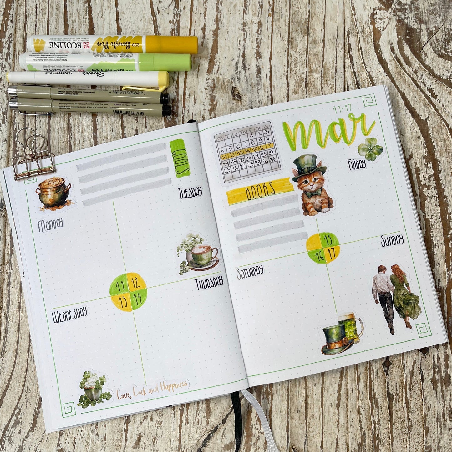 Get Lucky Stickerbogen St. Patrick's Day Aufkleber