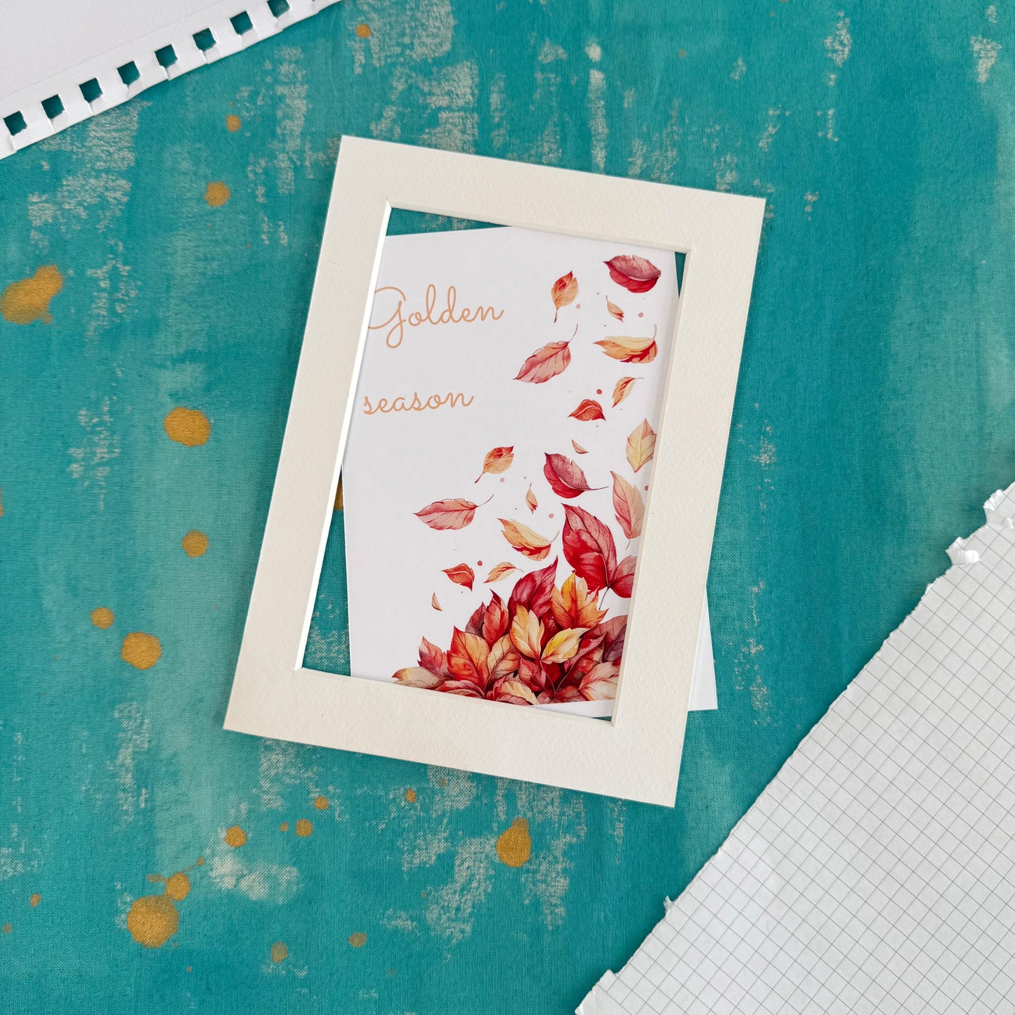 Golden Season Postcard – Autumn Aesthetic Stationery for Pen Pals