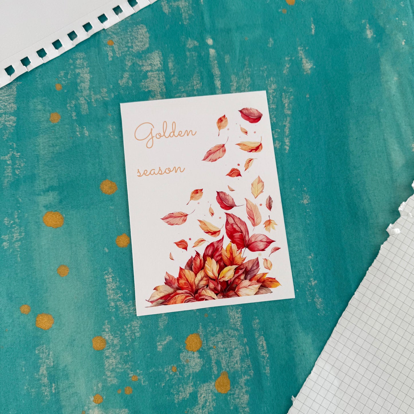 Golden Season Postcard – Autumn Aesthetic Stationery for Pen Pals