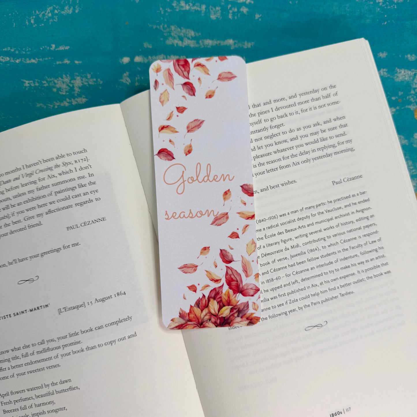 Golden Season Bookmark – Autumn Leaves Reading Accessory for Book Lovers