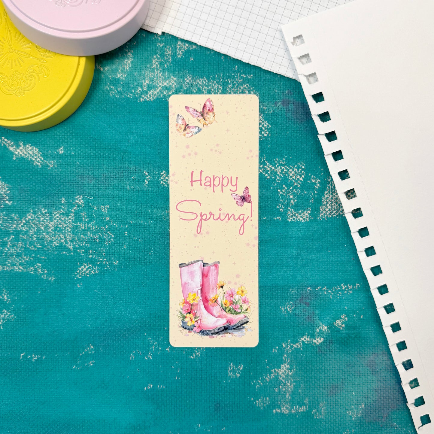 Happy Spring Classic Bookmark – Elegant Paper Bookmark for Book Lovers