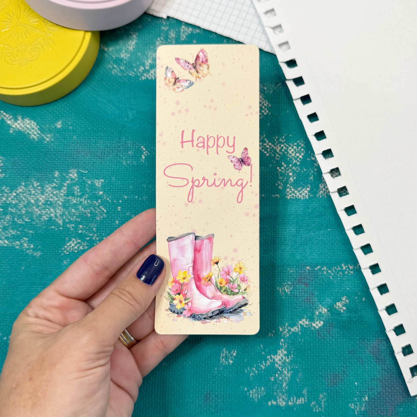 Happy Spring Classic Bookmark – Elegant Paper Bookmark for Book Lovers
