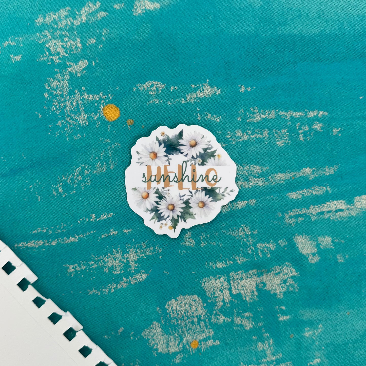 Hello, Sunshine! Vinyl Sticker – Durable Sticker for Laptop, Water Bottle, Notebook