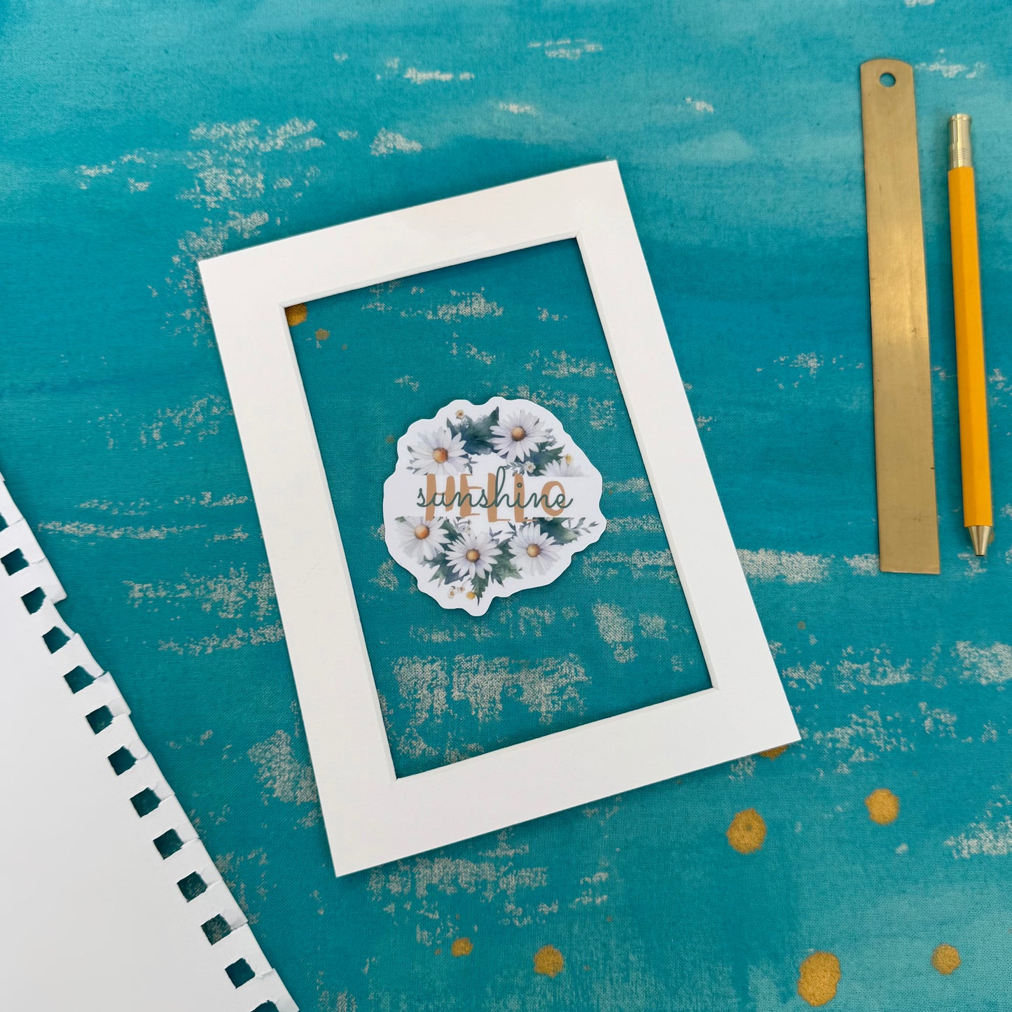 Hello, Sunshine! Vinyl Sticker – Durable Sticker for Laptop, Water Bottle, Notebook