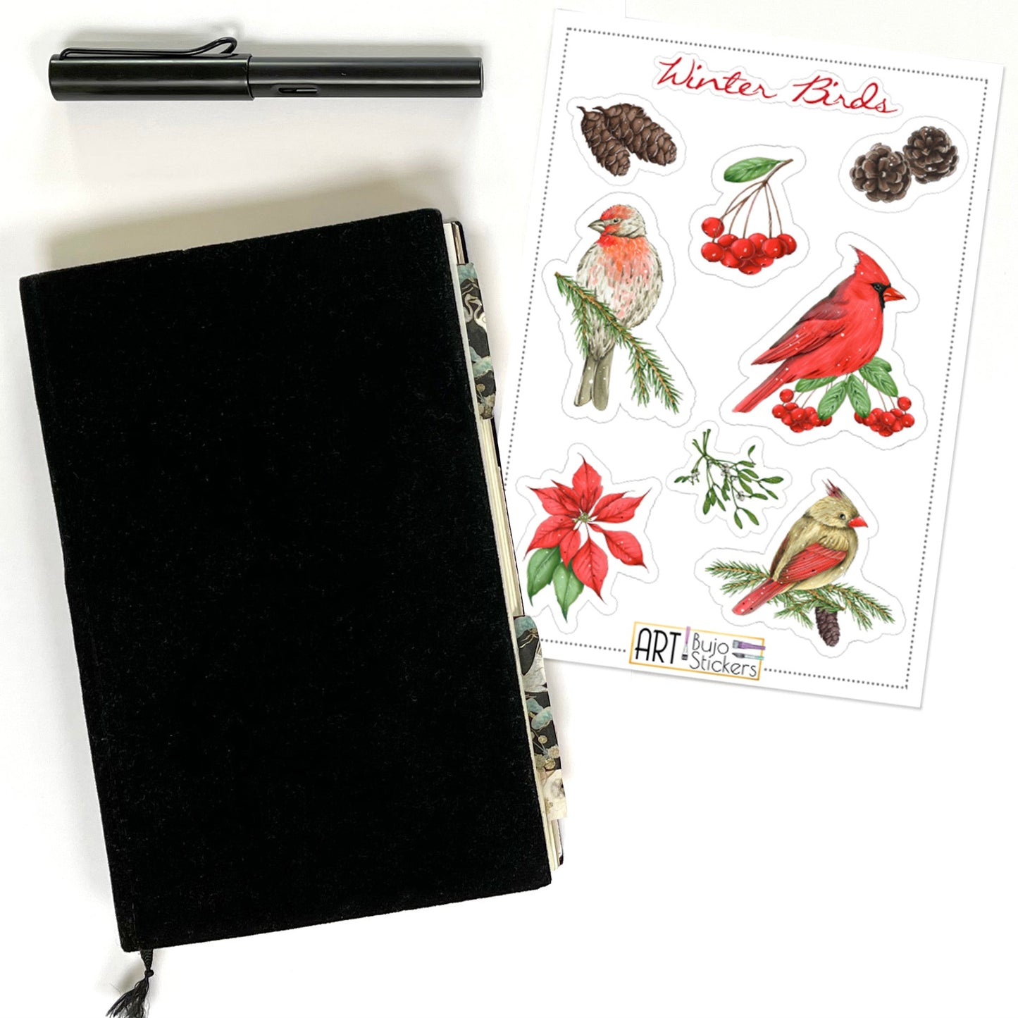 GRATIS afdrukbare wintervogelstickers