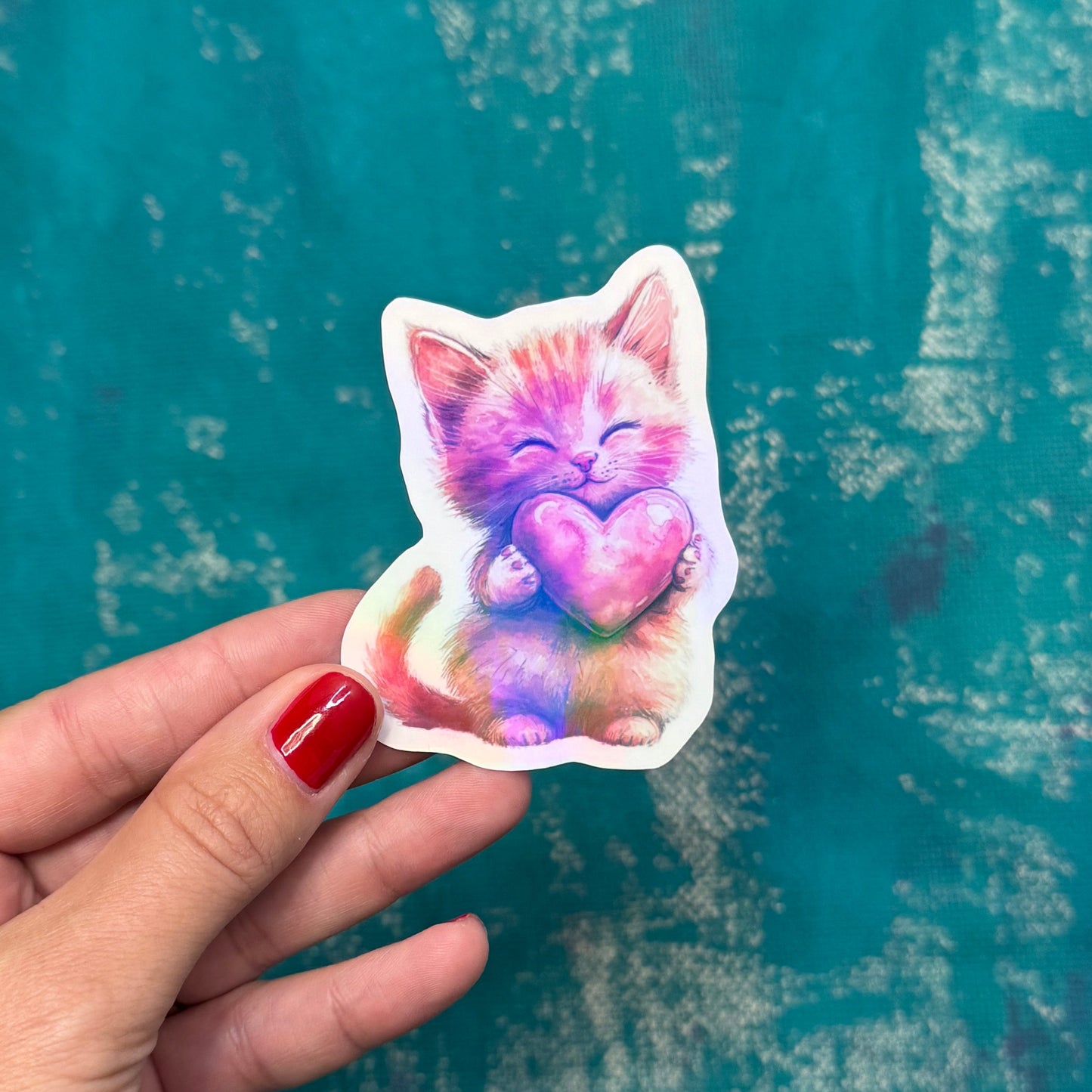 Kitten Valentijnsdag Vinyl Sticker