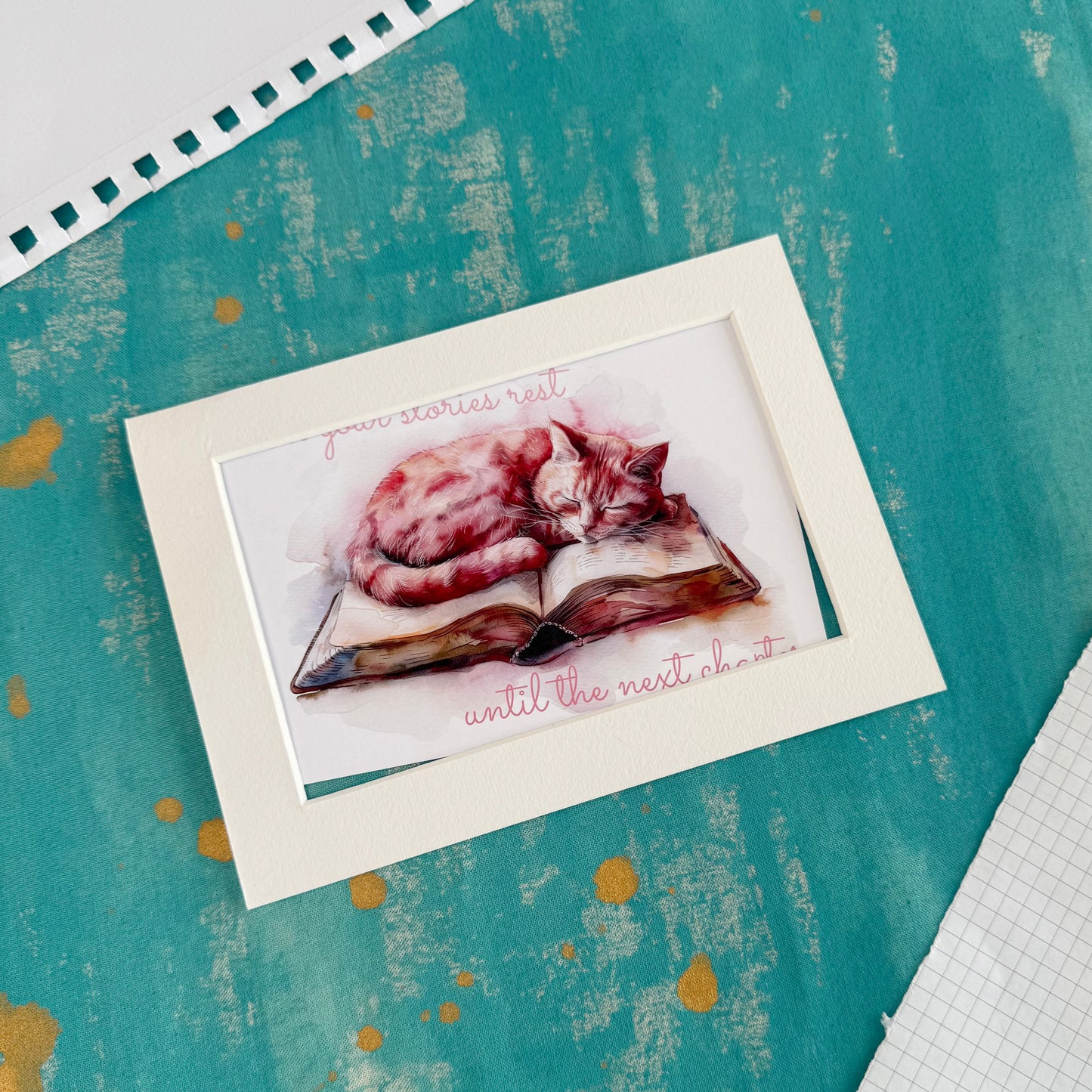 Let Your Stories Rest Postcard – Cozy Autumn Literary Stationery