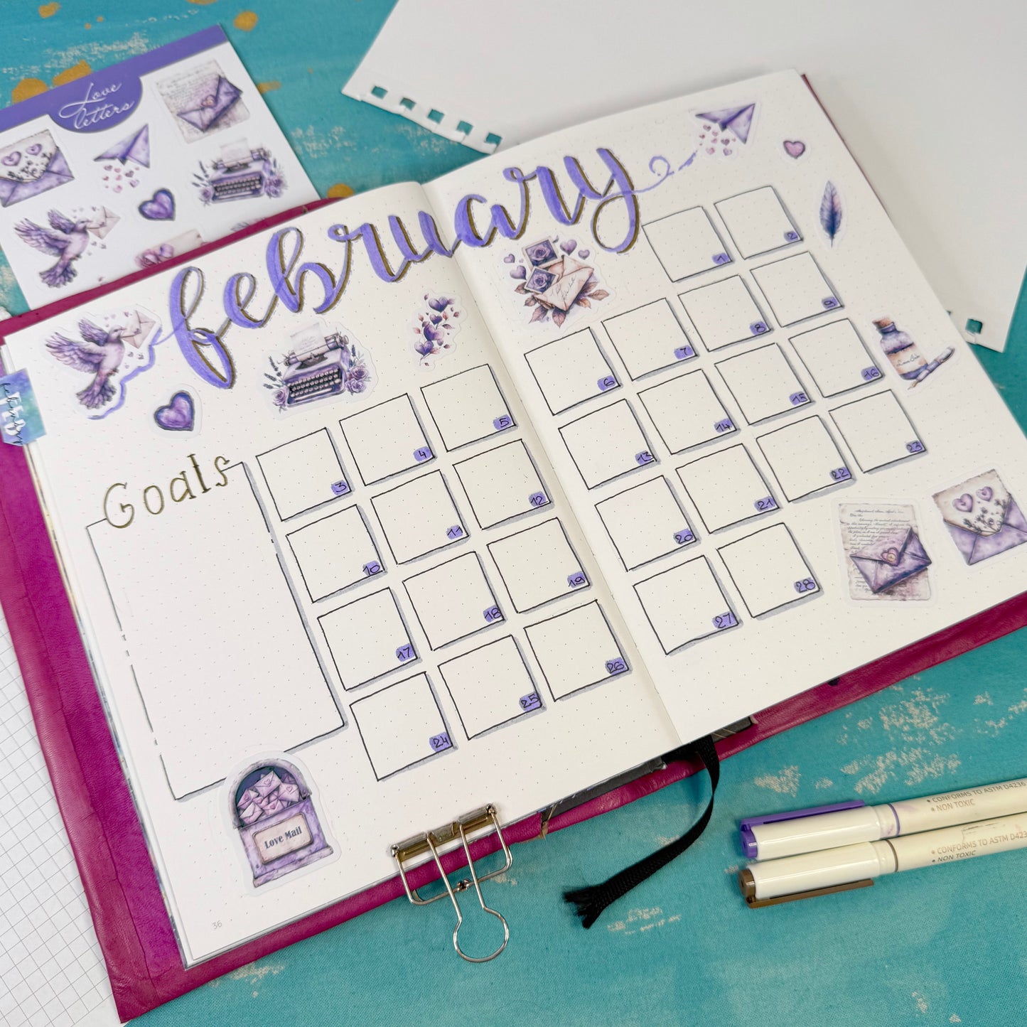 Liefdesbrieven Valentijnsdag stickervel