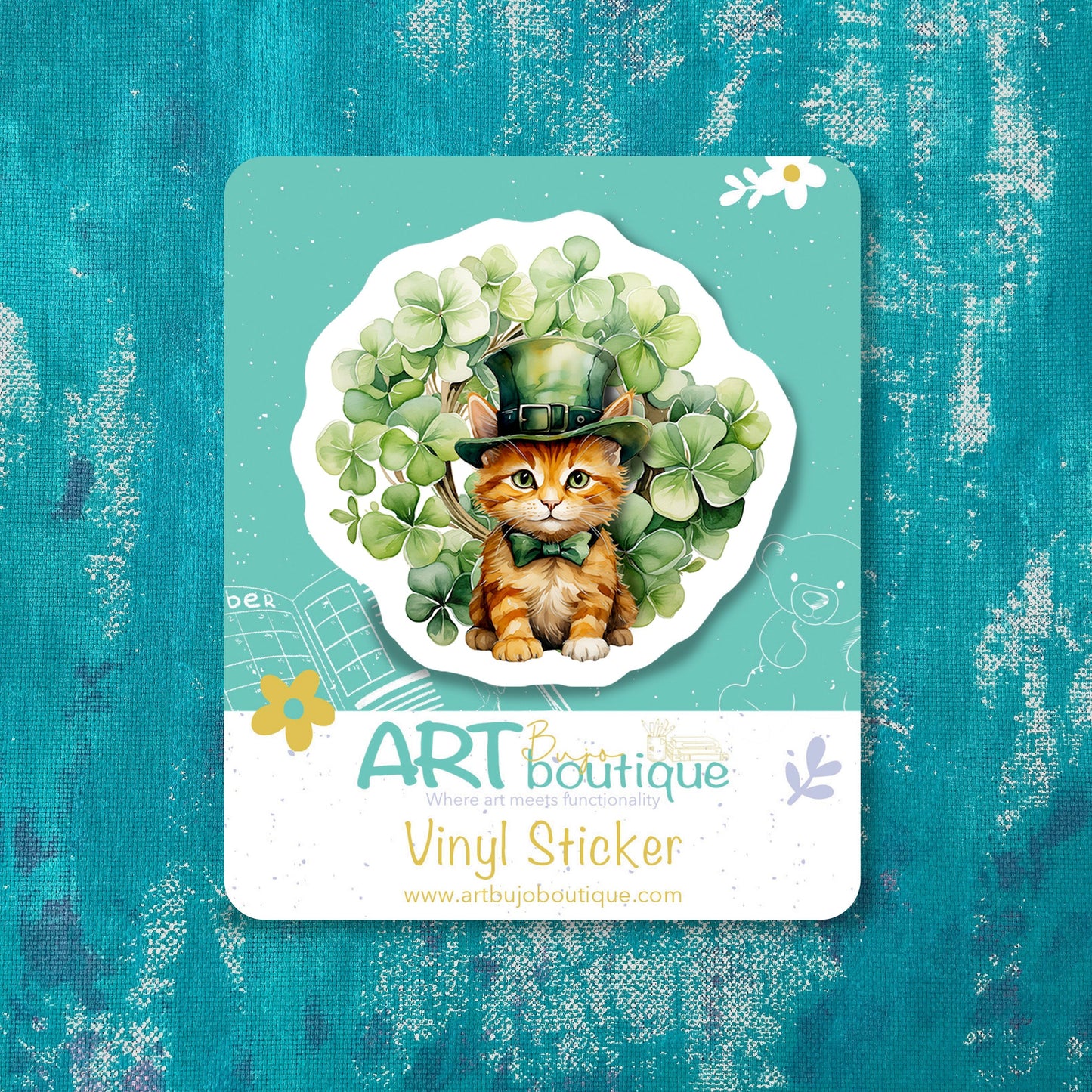 Lucky Kitten St. Patrick's Day Vinyl Sticker