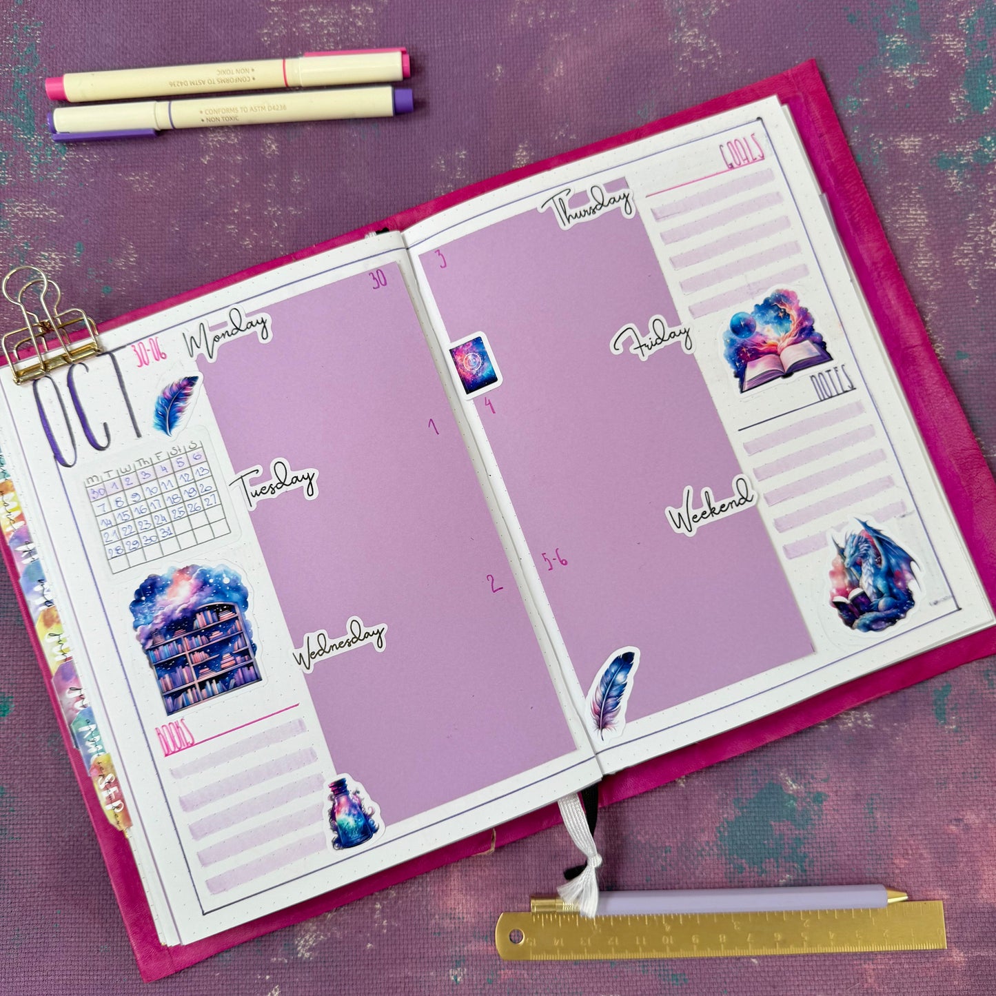 Terug naar school bujo-stickers ingesteld