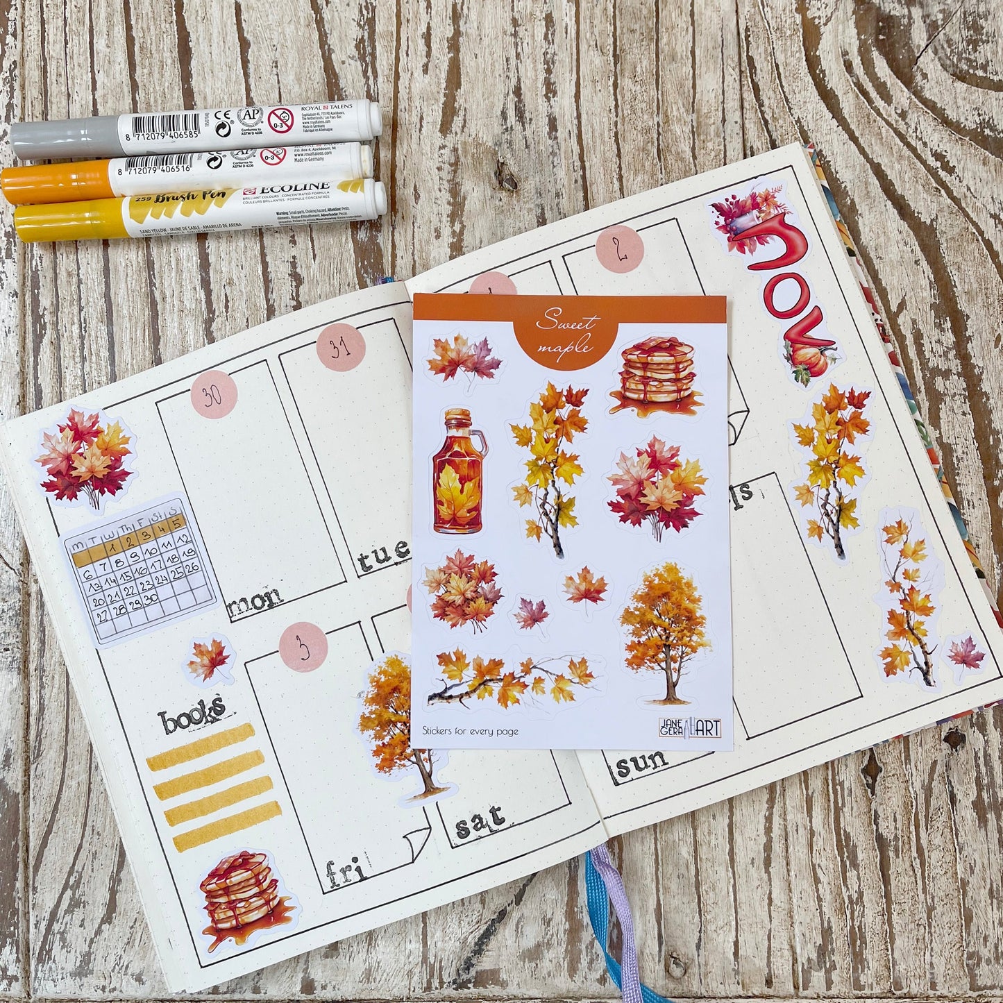Sweet Maple Autumn Sticker Sheet
