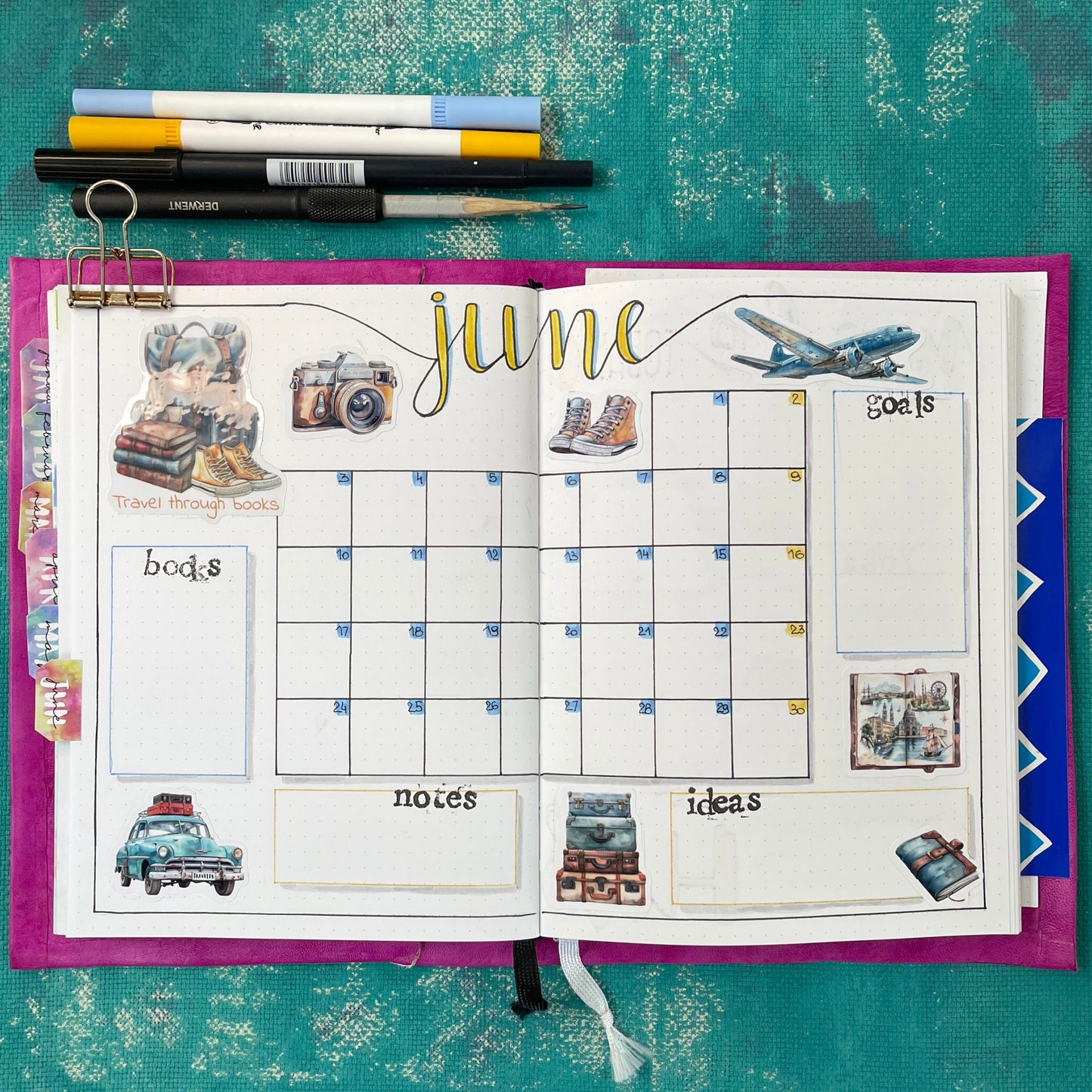 Rode rozen stickers bujo stickervel Bloemenstickers