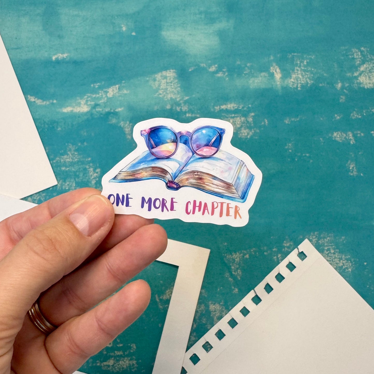 One More Chapter Vinyl Sticker - Durable Sticker for Laptop, Water Bottle, Notebook