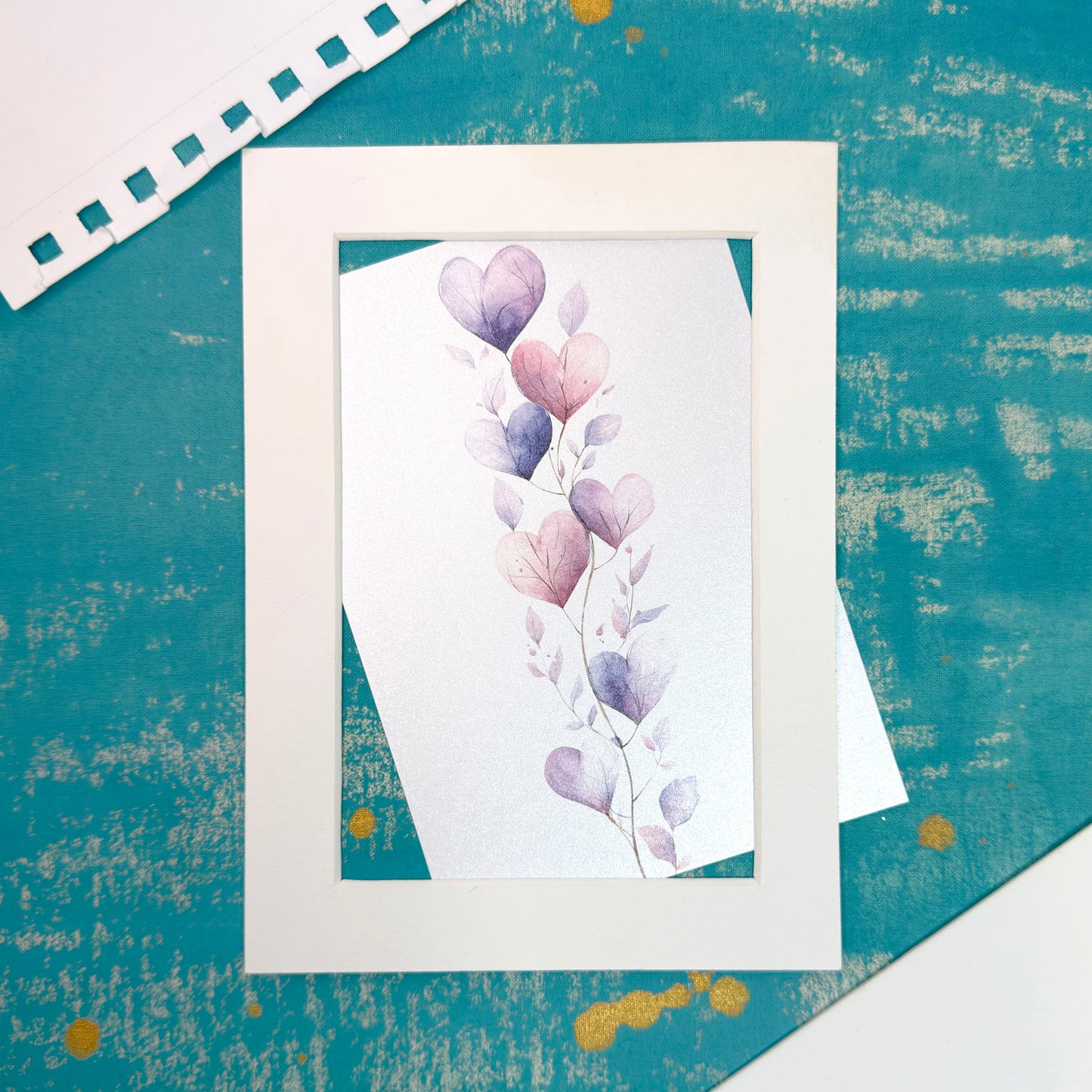 Purple Hearts Greeting Card Warm Valentine's Day Card