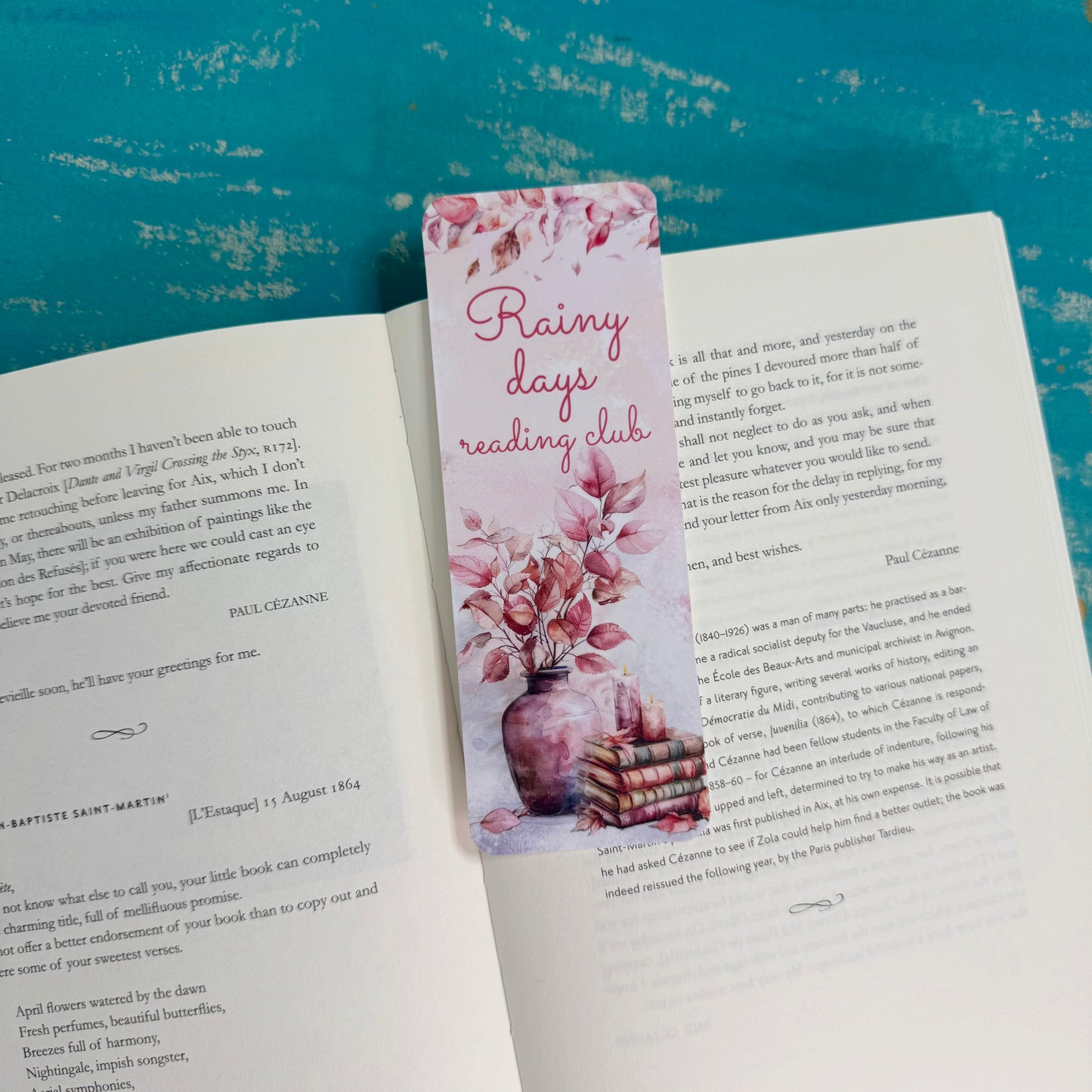 Rainy Days Reading Club Bookmark – Cozy Autumn Book Lover Gift