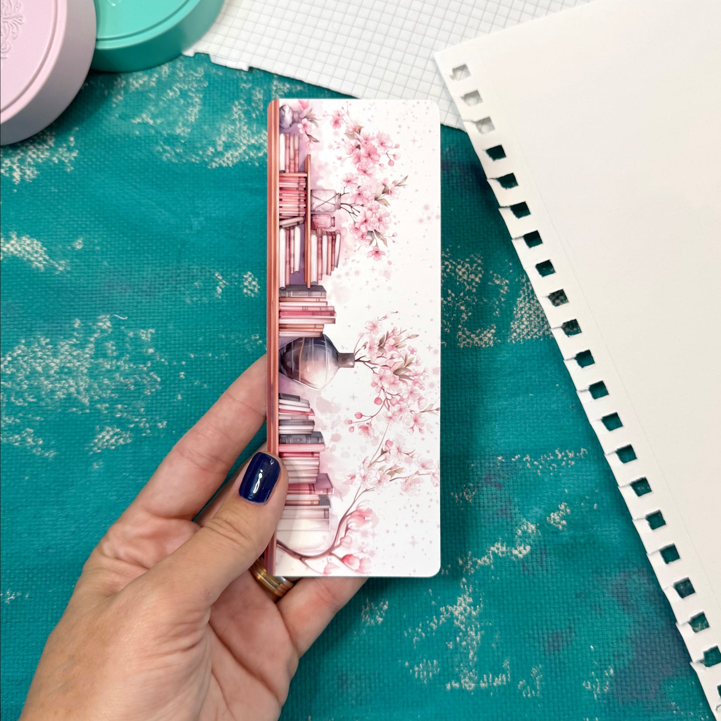 Spring Bookshelf Classic Bookmark – Elegant Paper Bookmark for Book Lovers