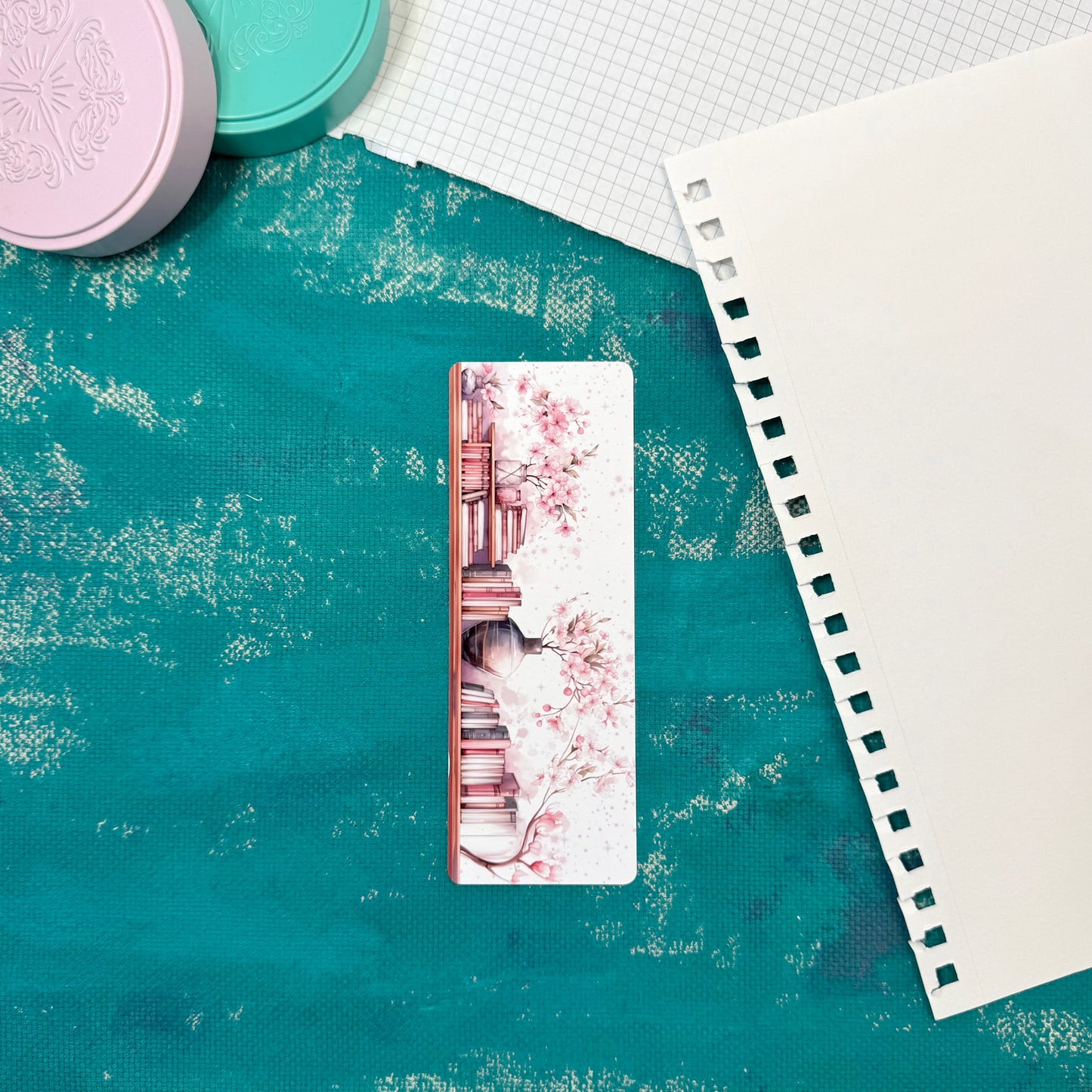 Spring Bookshelf Classic Bookmark – Elegant Paper Bookmark for Book Lovers