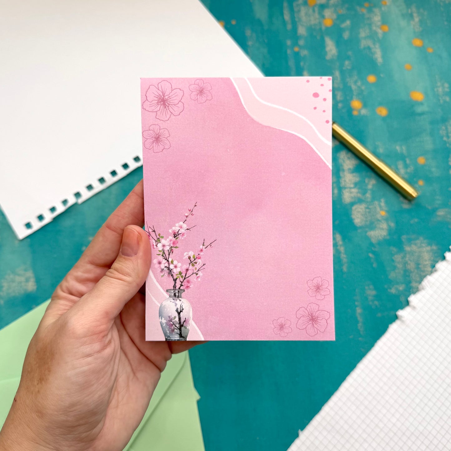 Sakura Blossoms A6 Notepad – Aesthetic Stationery for Journaling, Planning & To-Do Lists