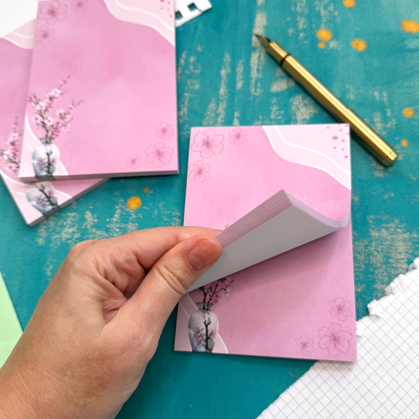 Sakura Blossoms A6 Notepad – Aesthetic Stationery for Journaling, Planning & To-Do Lists