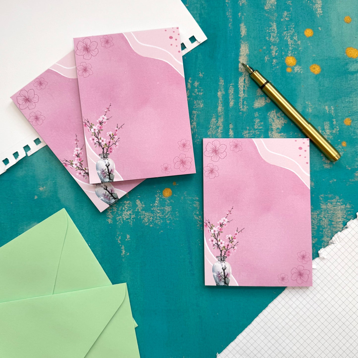 Sakura Blossoms A6 Notepad – Aesthetic Stationery for Journaling, Planning & To-Do Lists