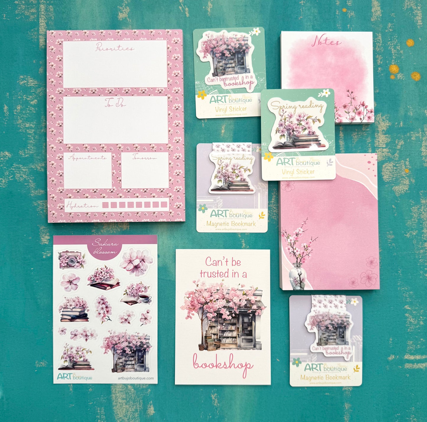 Sakura Blossoms A6 Notepad – Aesthetic Stationery for Journaling, Planning & To-Do Lists