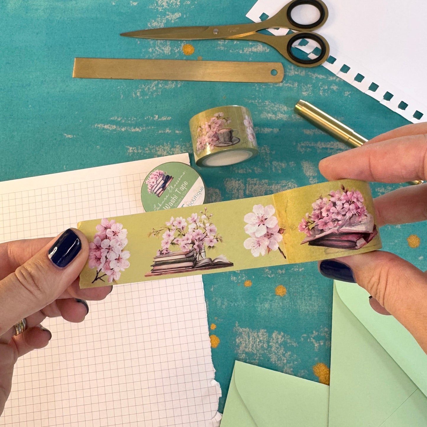 Sakura Blossom and Books Washi Tape 30mm