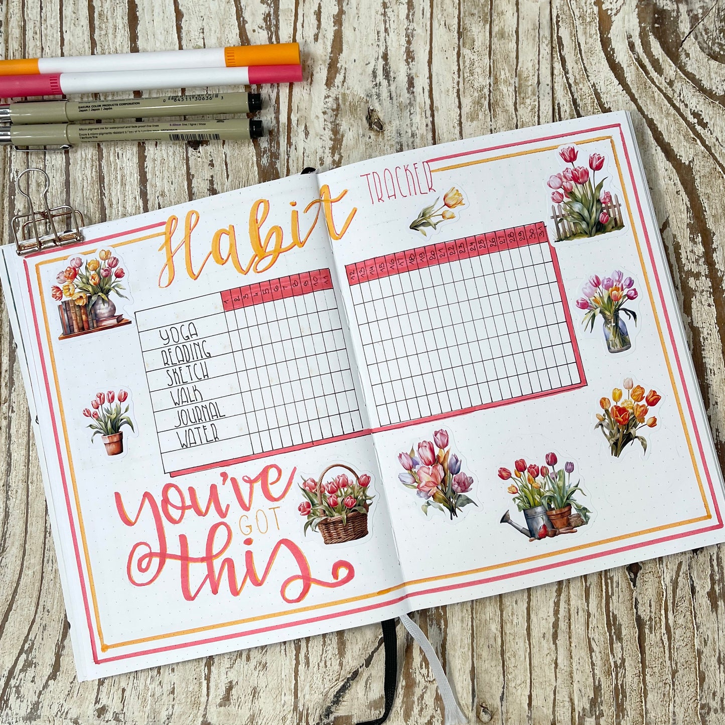 Simple Flowers Tulips Sticker Sheet