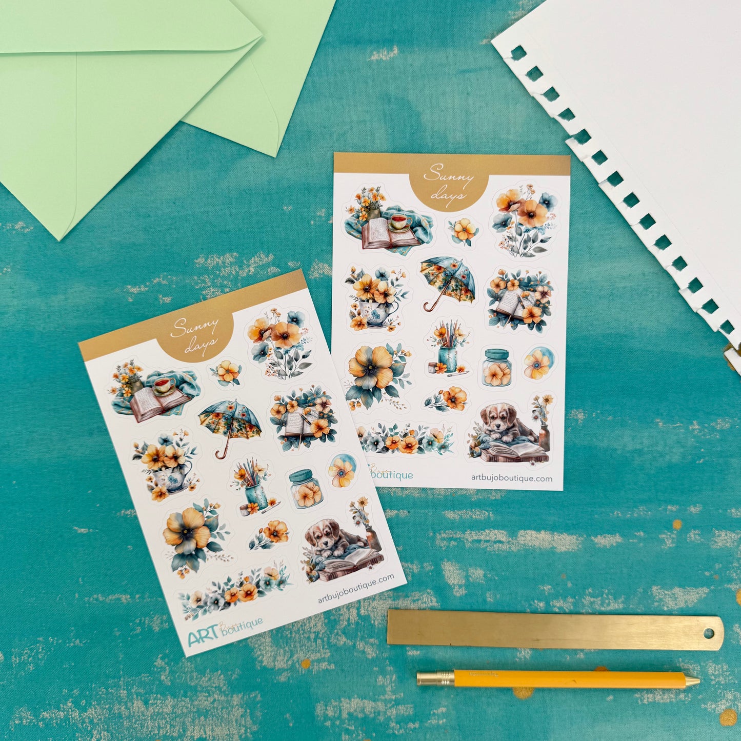 Sunny Days Decorative Sticker Sheet – Aesthetic Planner & Journal Stickers