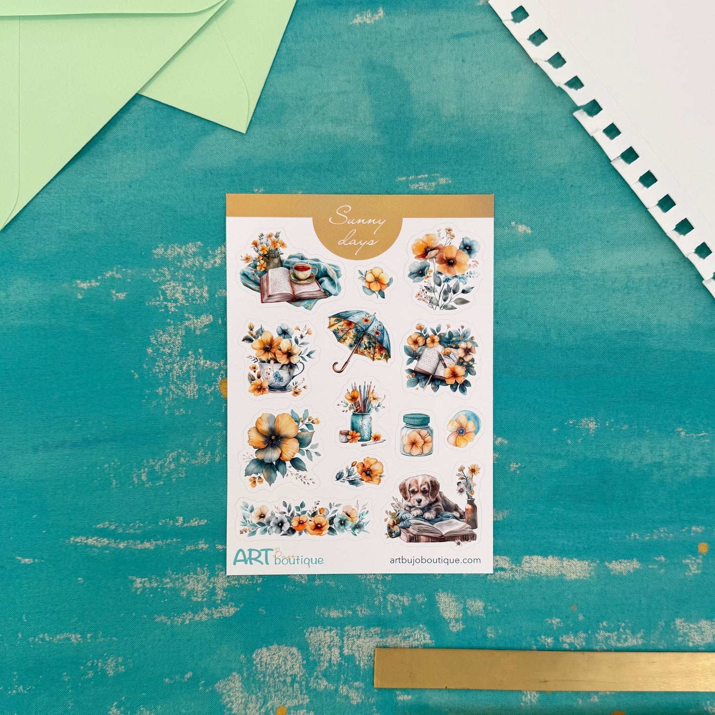 Sunny Days Decorative Sticker Sheet – Aesthetic Planner & Journal Stickers