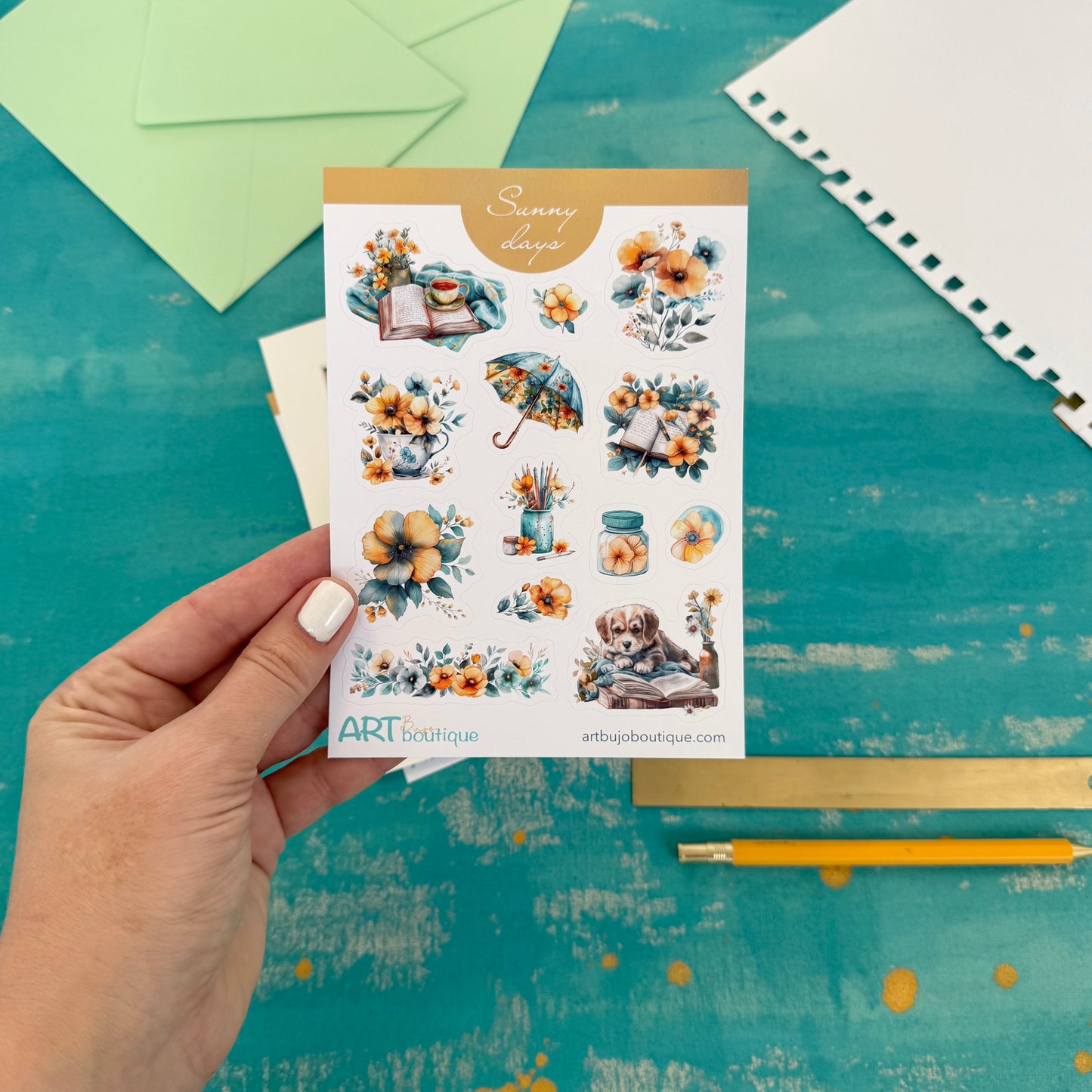Sunny Days Planner Decorative Set - Stickers, Washi & Vinyls for Summer Journals