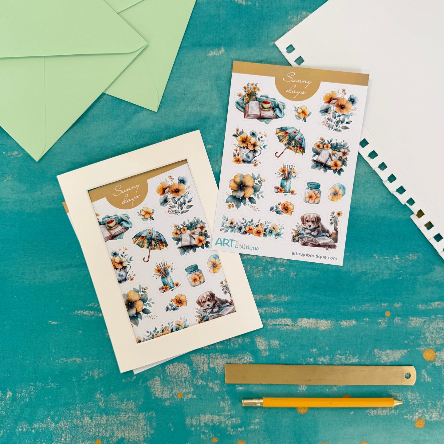 Sunny Days Decorative Sticker Sheet – Aesthetic Planner & Journal Stickers