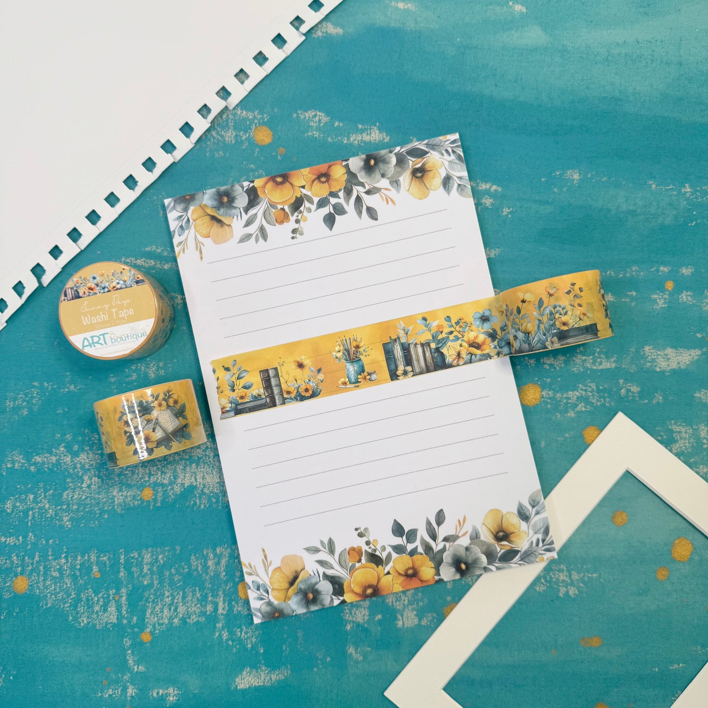 Sunny Days Books and Flowers Washi Tape 30mm