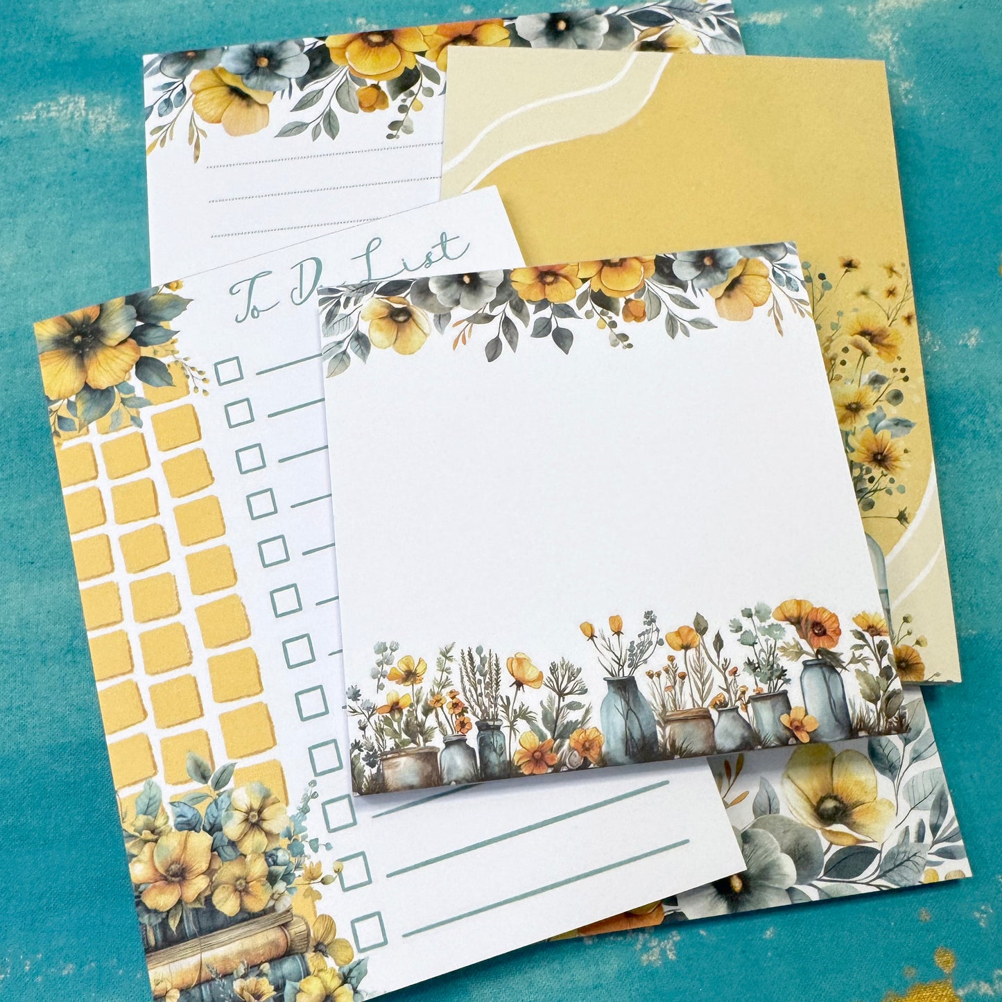 Sunny Days Floral Pocket Notepad – Aesthetic Stationery for Journaling, Planning & To-Do Lists