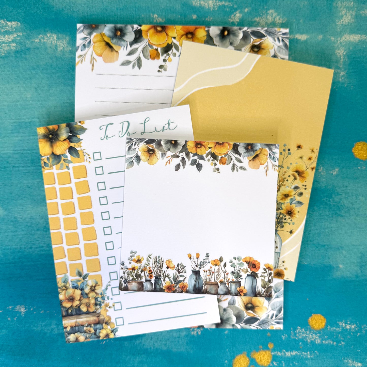 Sunny Days Flowers A5 Lined Notepad – Aesthetic Stationery for Journaling, Planning & To-Do Lists