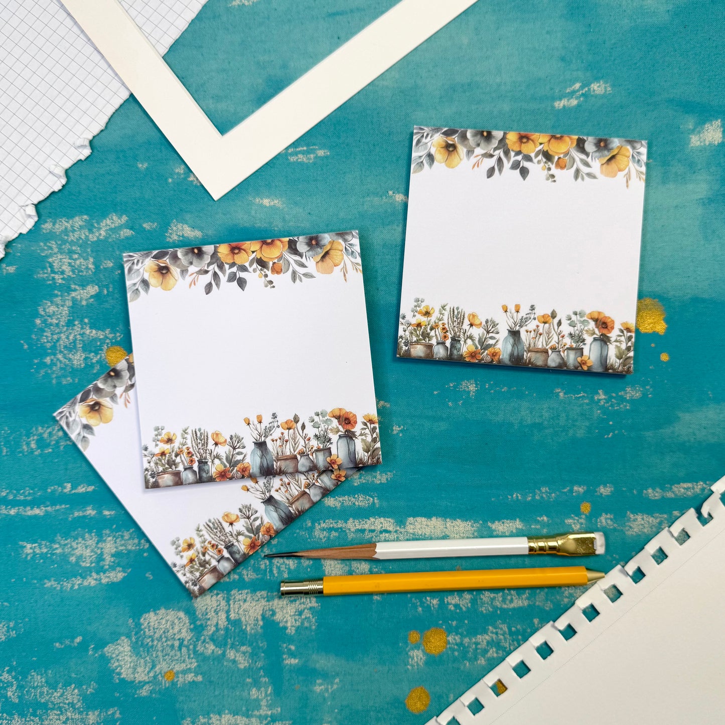 Sunny Days Floral Pocket Notepad – Aesthetic Stationery for Journaling, Planning & To-Do Lists