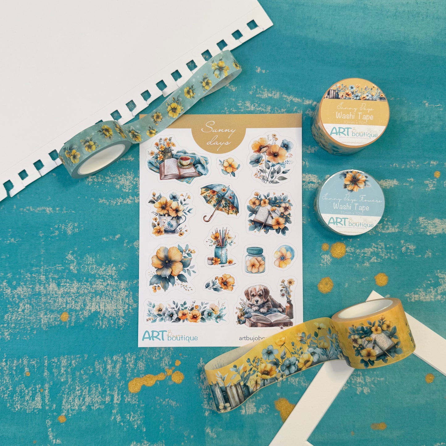 Sunny Days Books and Flowers Washi Tape 30mm