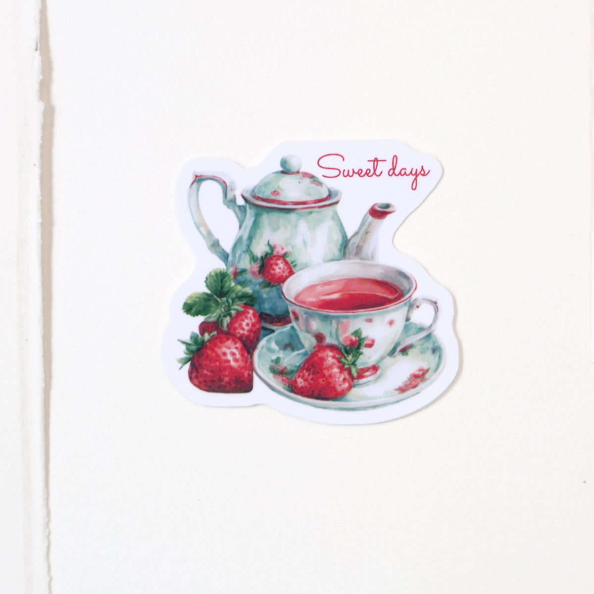 Strawberry Tea Summer Vinyl Sticker
