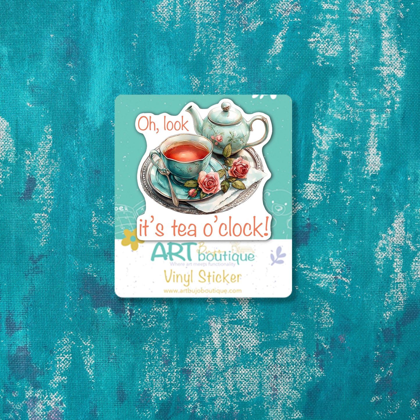 Tea O'Clock Vinyl Sticker