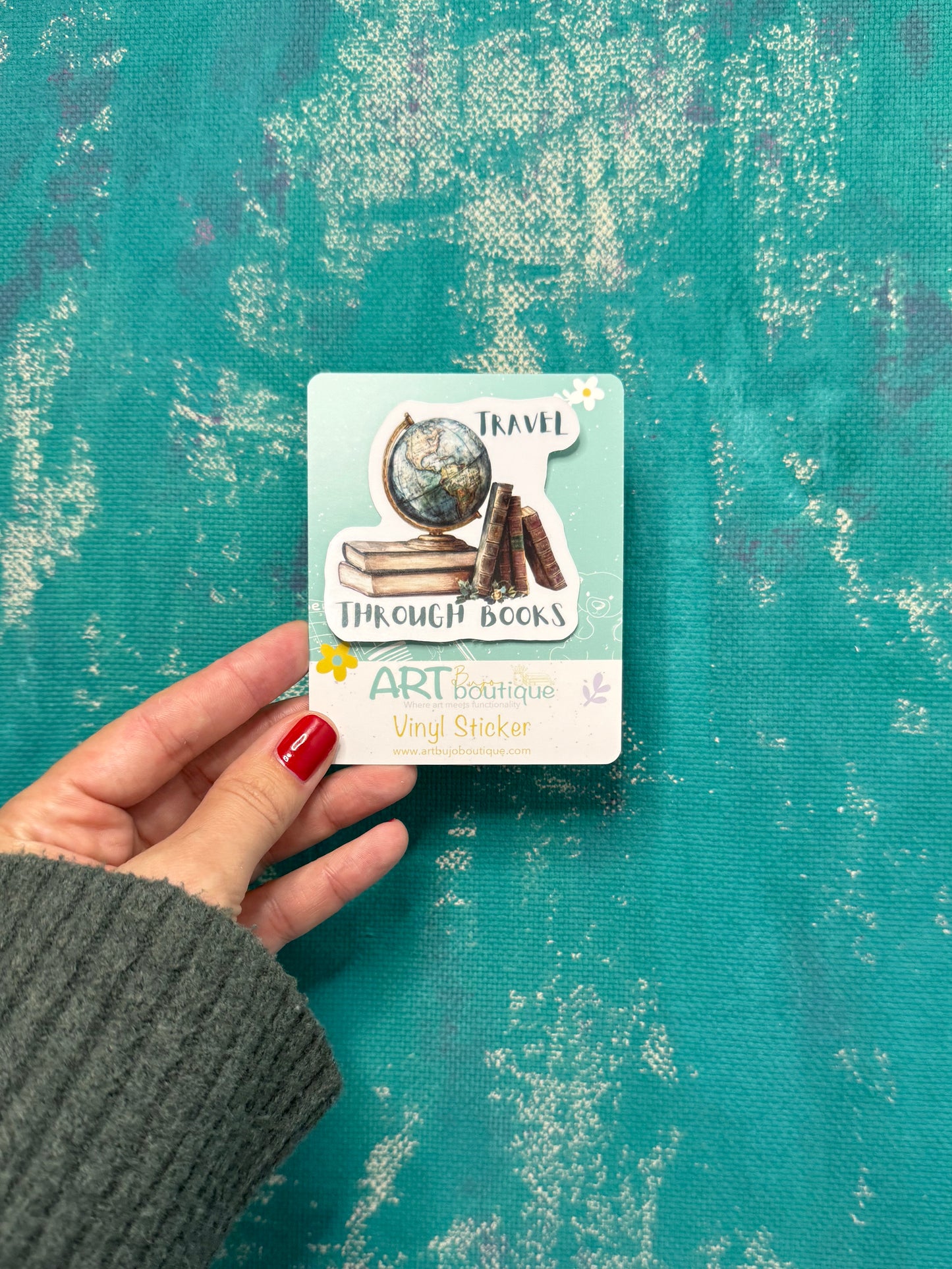 Travel Through Books Vinyl Sticker