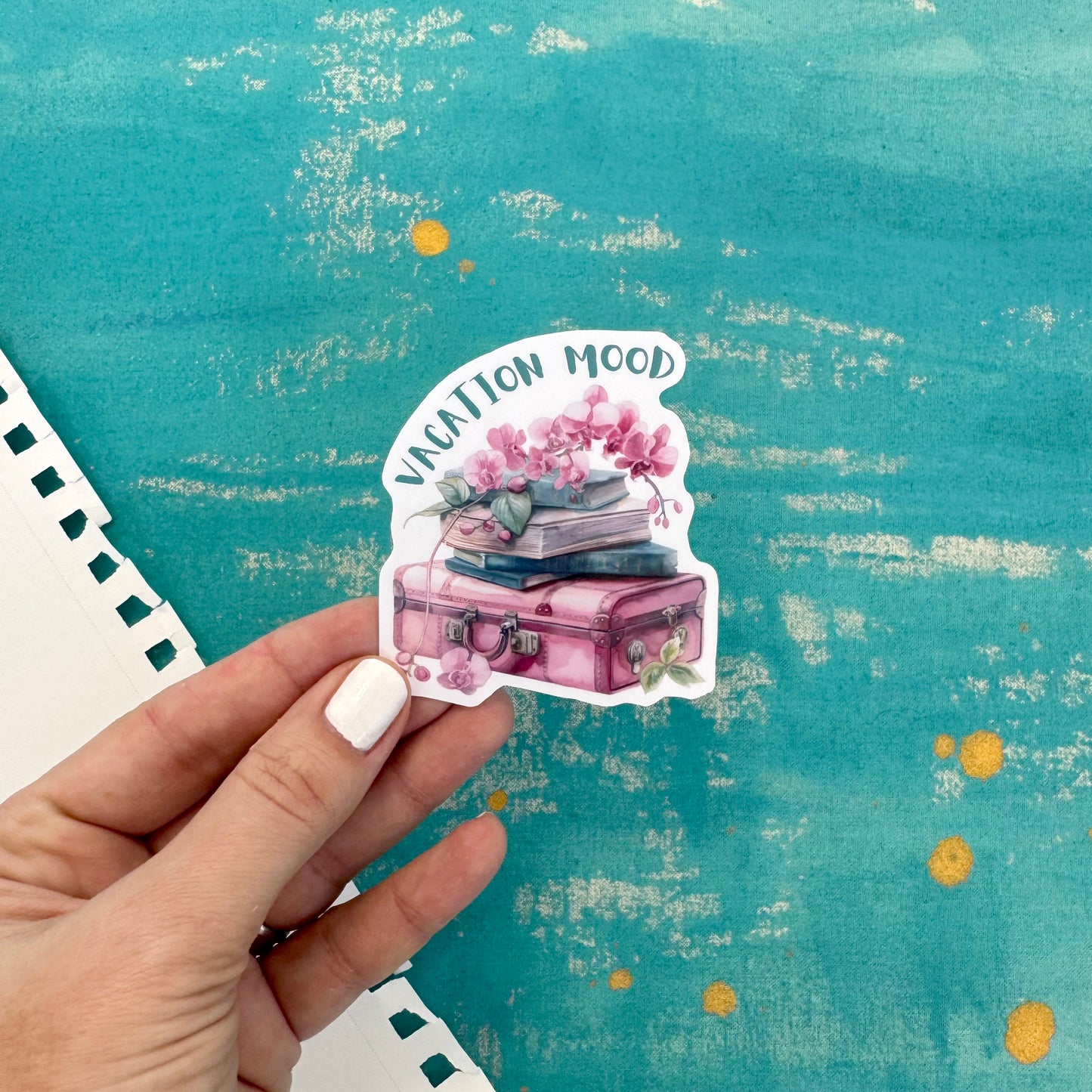 Vacation Mood Vinyl Sticker – Durable Sticker for Laptop, Water Bottle, Notebook