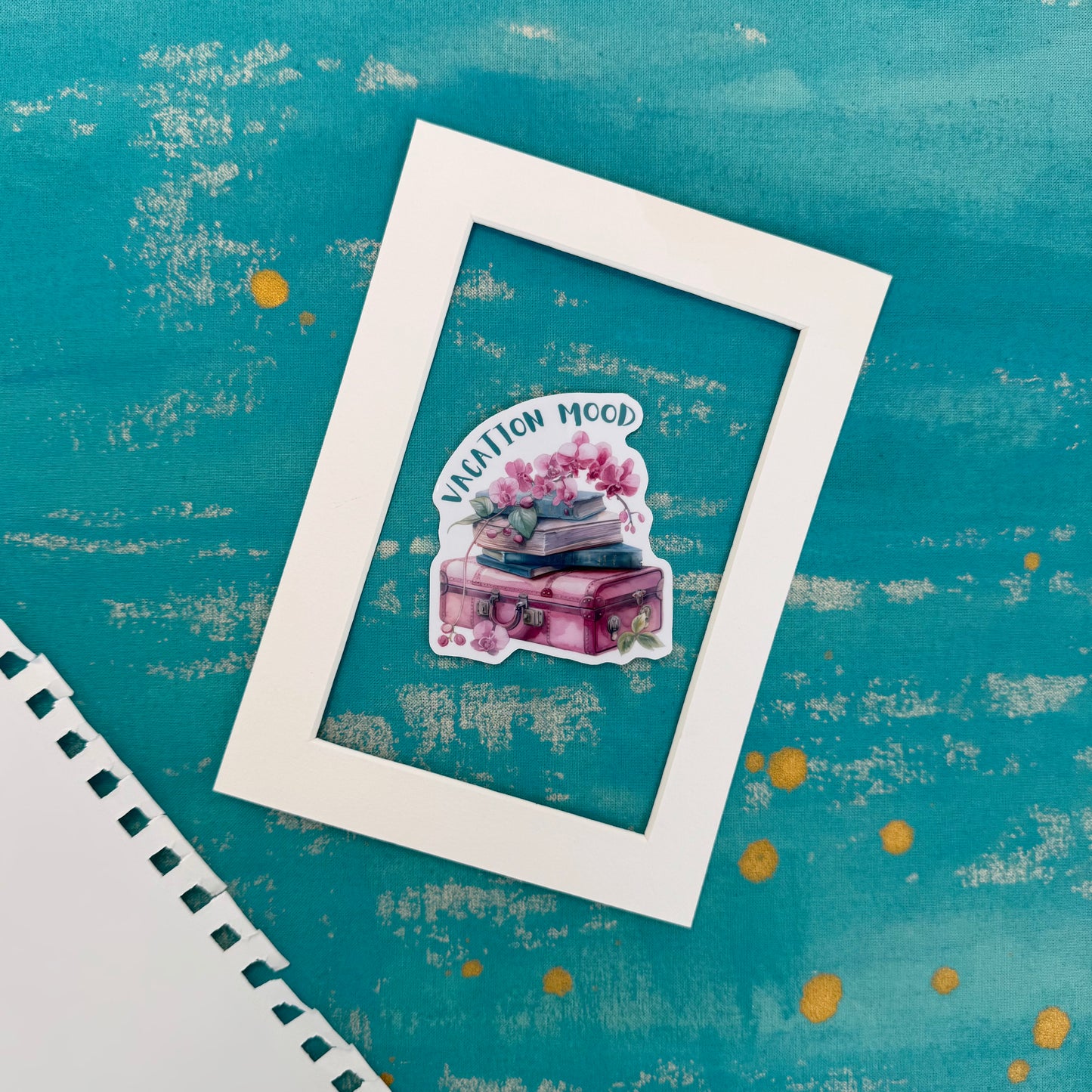 Vacation Mood Vinyl Sticker – Durable Sticker for Laptop, Water Bottle, Notebook
