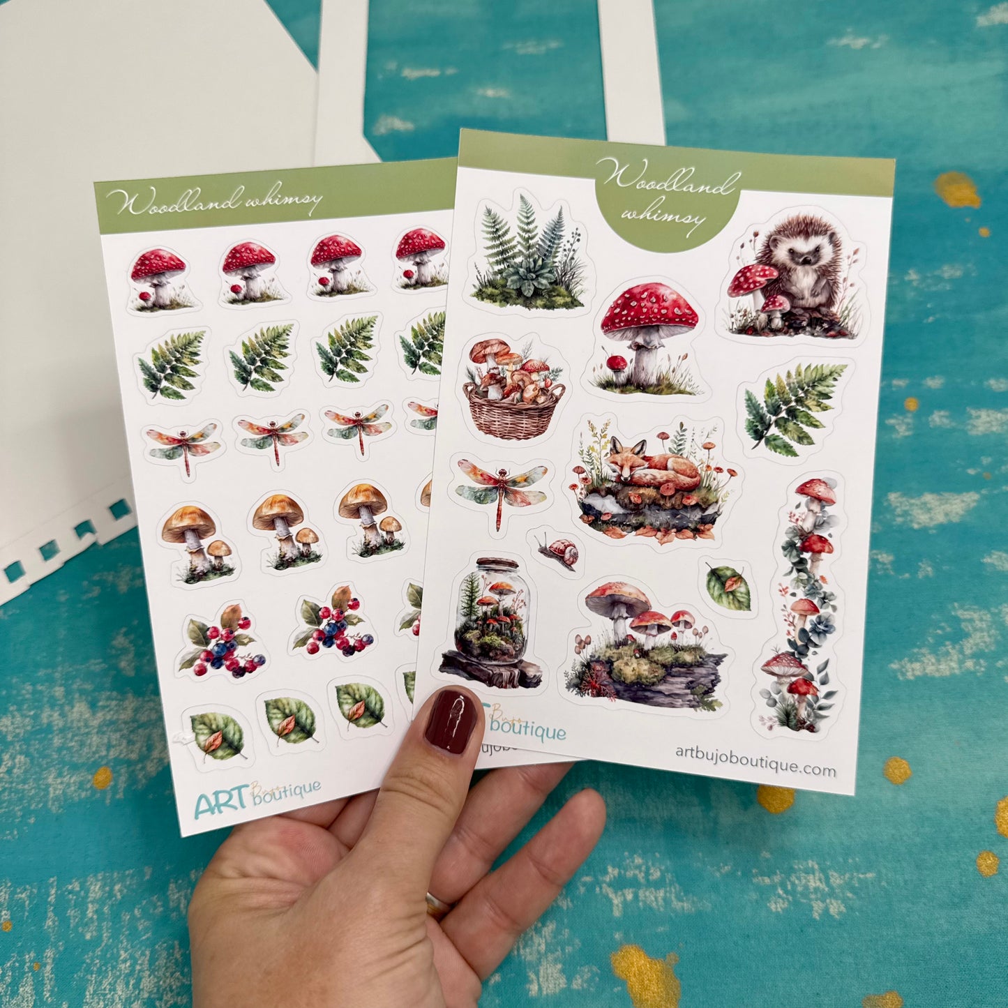Woodland Whimsy Decorative Sticker Sheet | Mushrooms & Forest Illustrations
