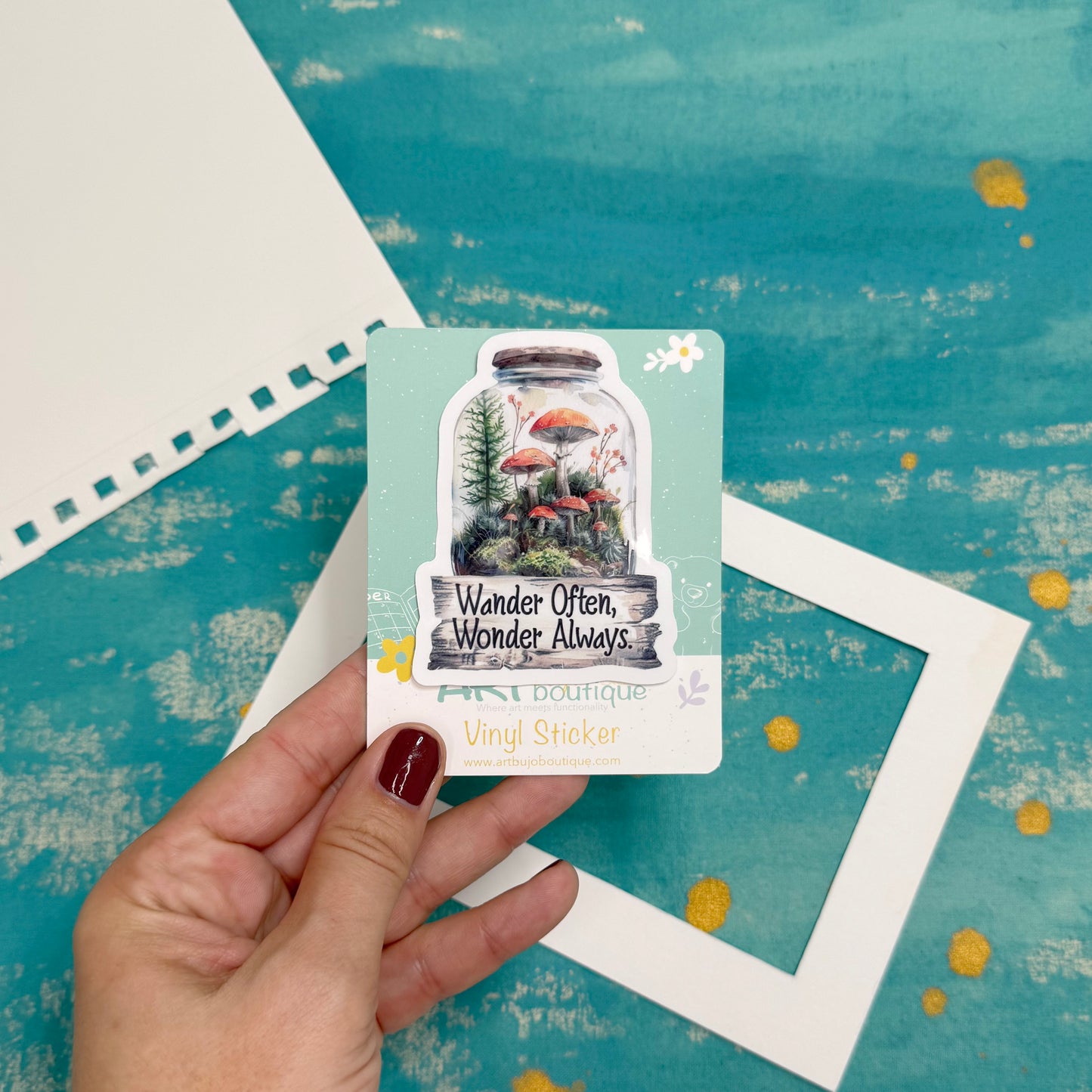 Wander Often Wonder Always Vinyl Sticker | Nature & Woodland Aesthetic