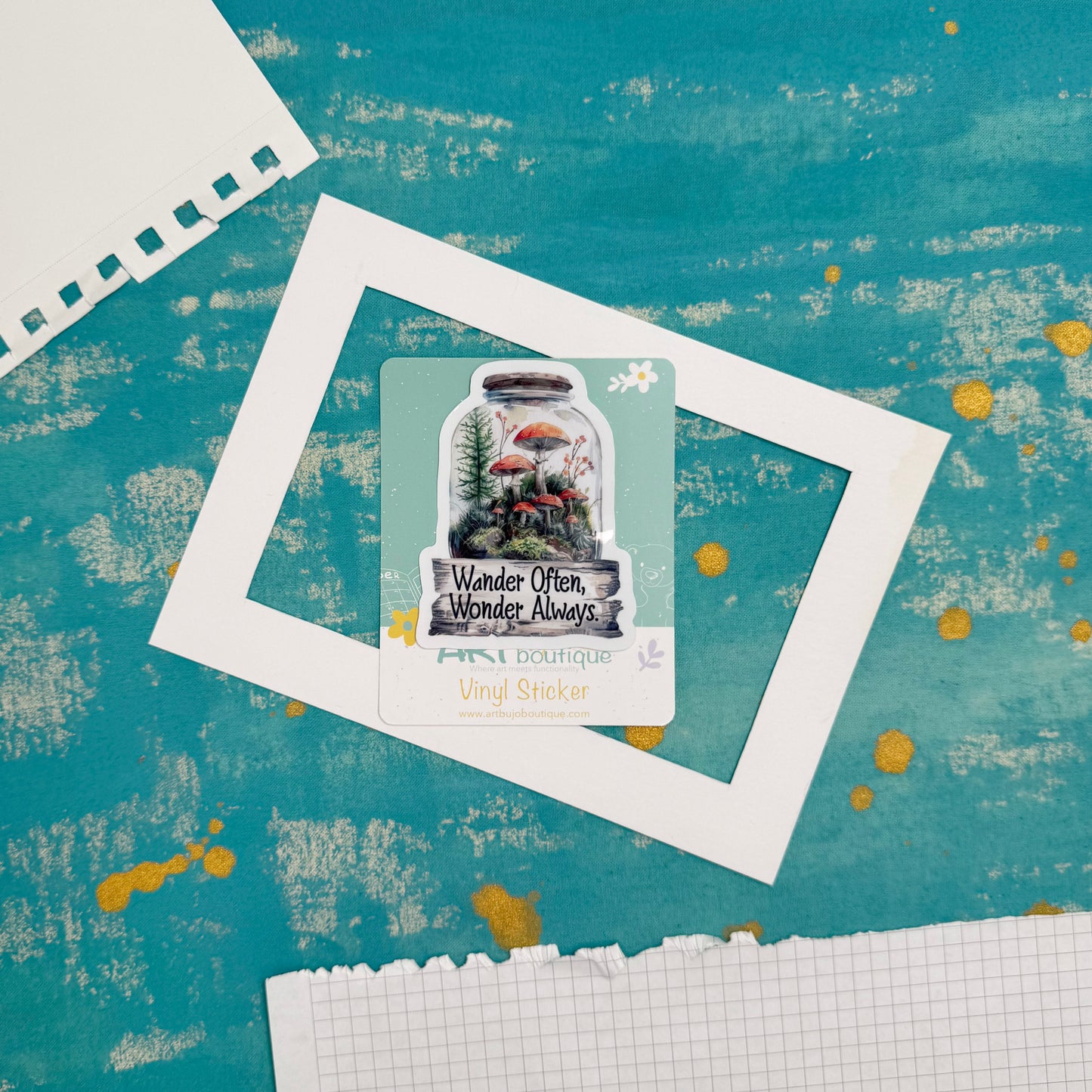 Wander Often Wonder Always Vinyl Sticker | Nature & Woodland Aesthetic