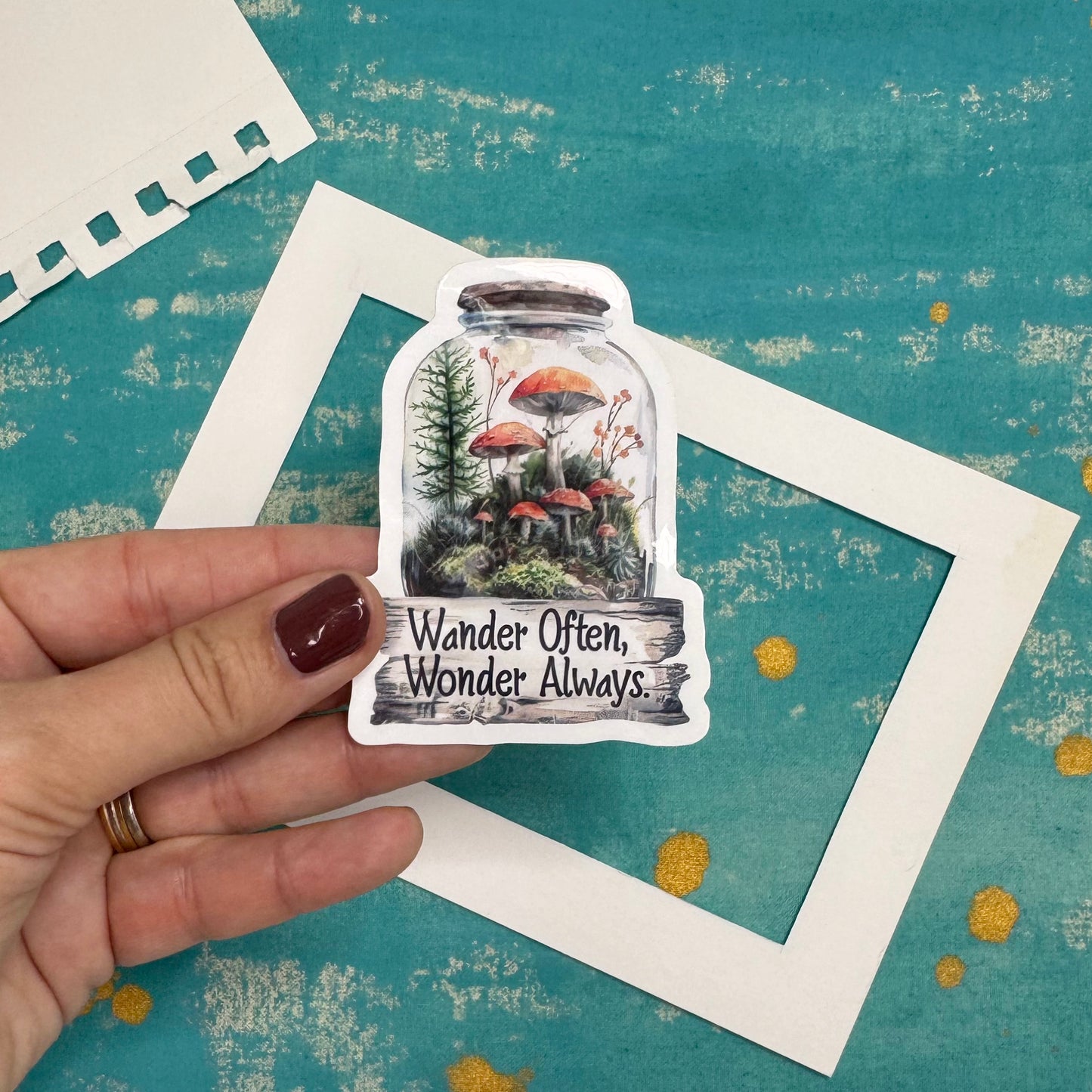 Wander Often Wonder Always Vinyl Sticker | Nature & Woodland Aesthetic