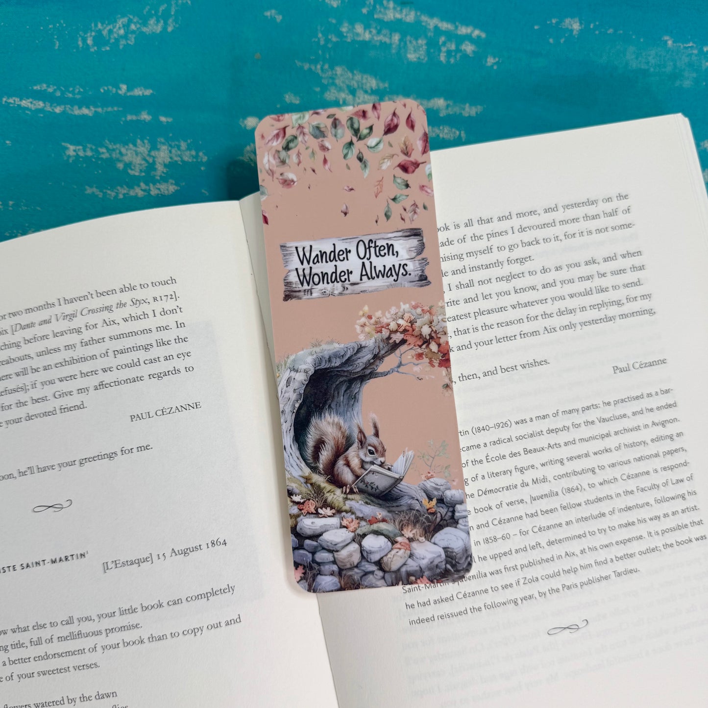 Wander Often Wonder Always Bookmark – Inspirational Quote Autumn Bookmark