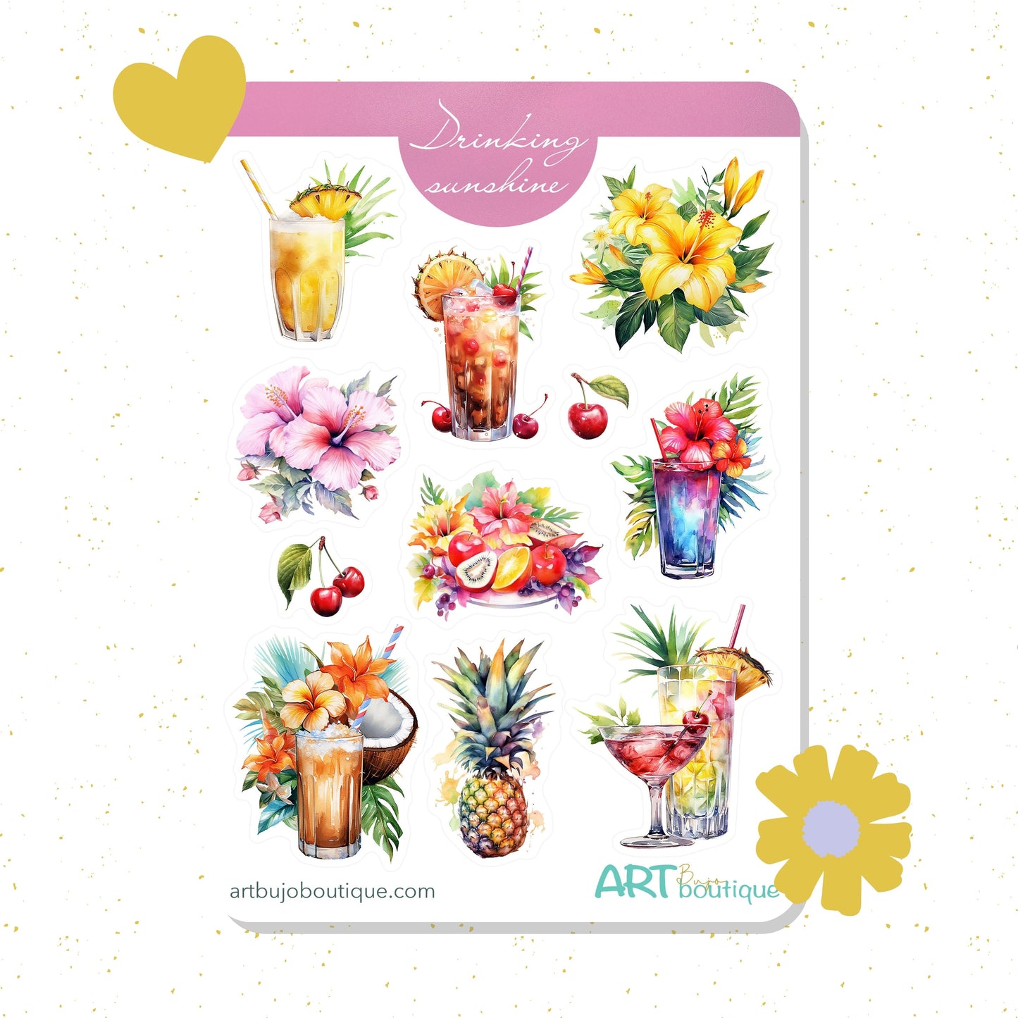Tropische drankjes bujo sticker set