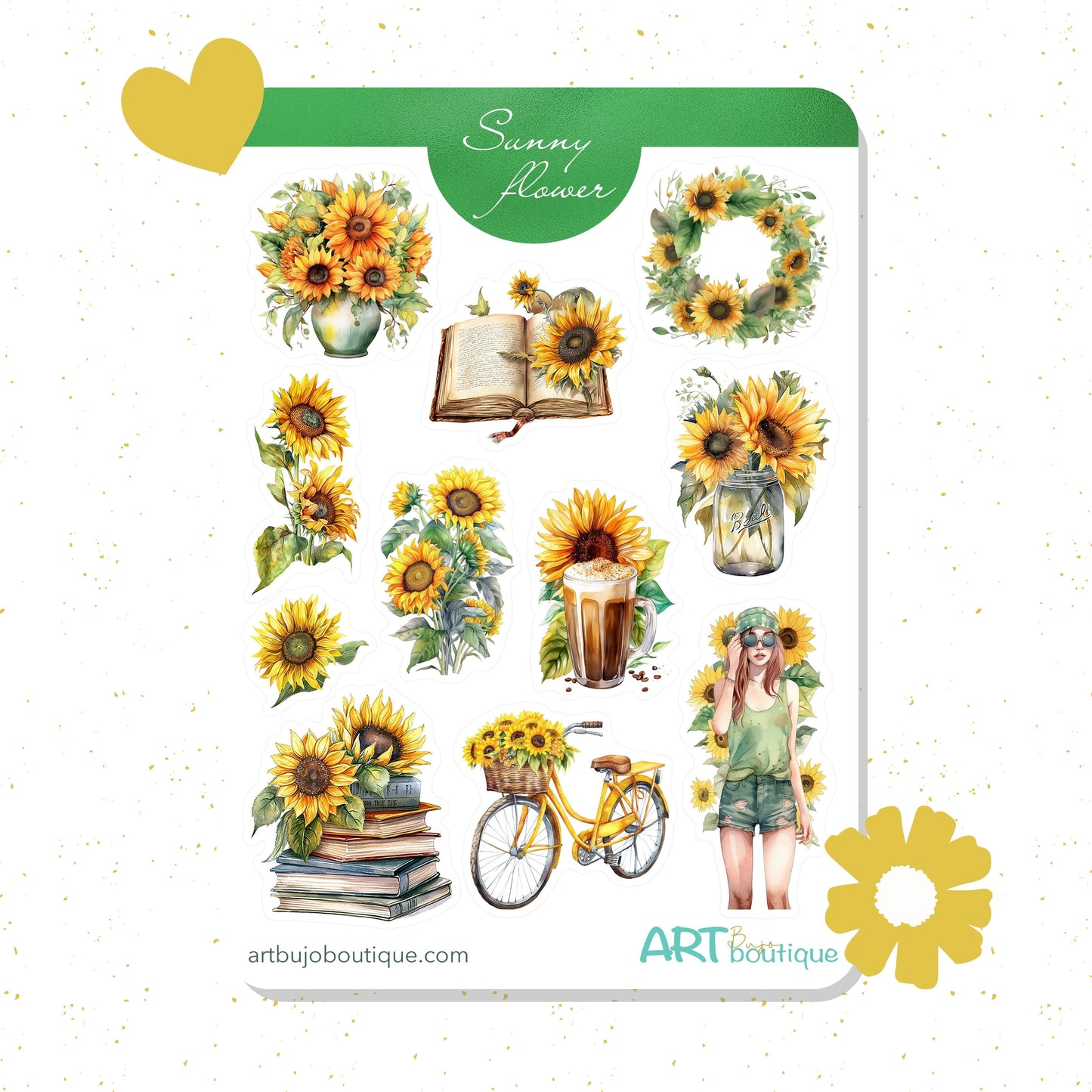 Zonnebloemen bujo stickervel