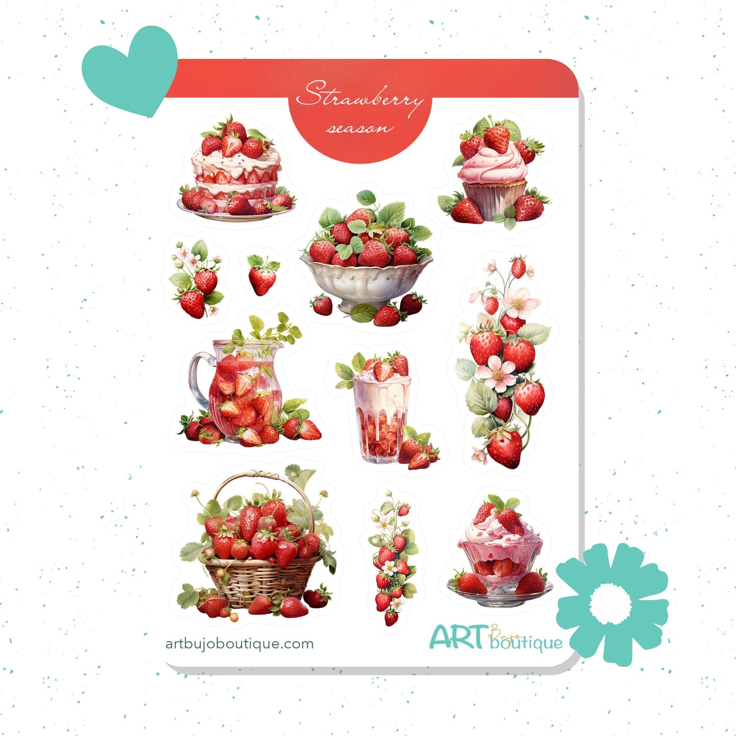 Rode rozen stickers bujo stickervel Bloemenstickers